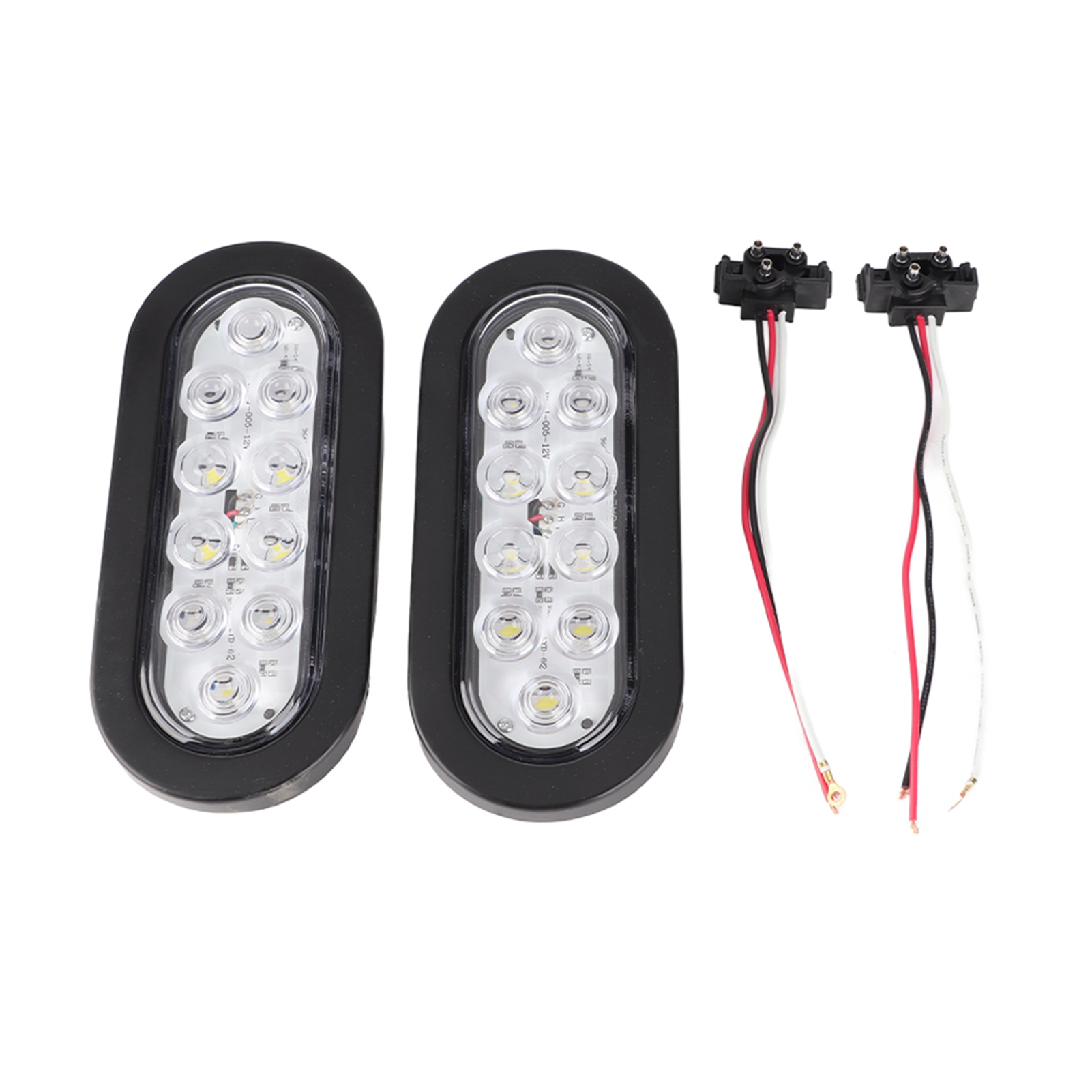 Set Aus 2 Ovalen Seitenmarkierungsleuchten Mit 10 Leds (15 Cm), Ip67 Wasserdicht, Für Lkw Und Anhänger (weiß).