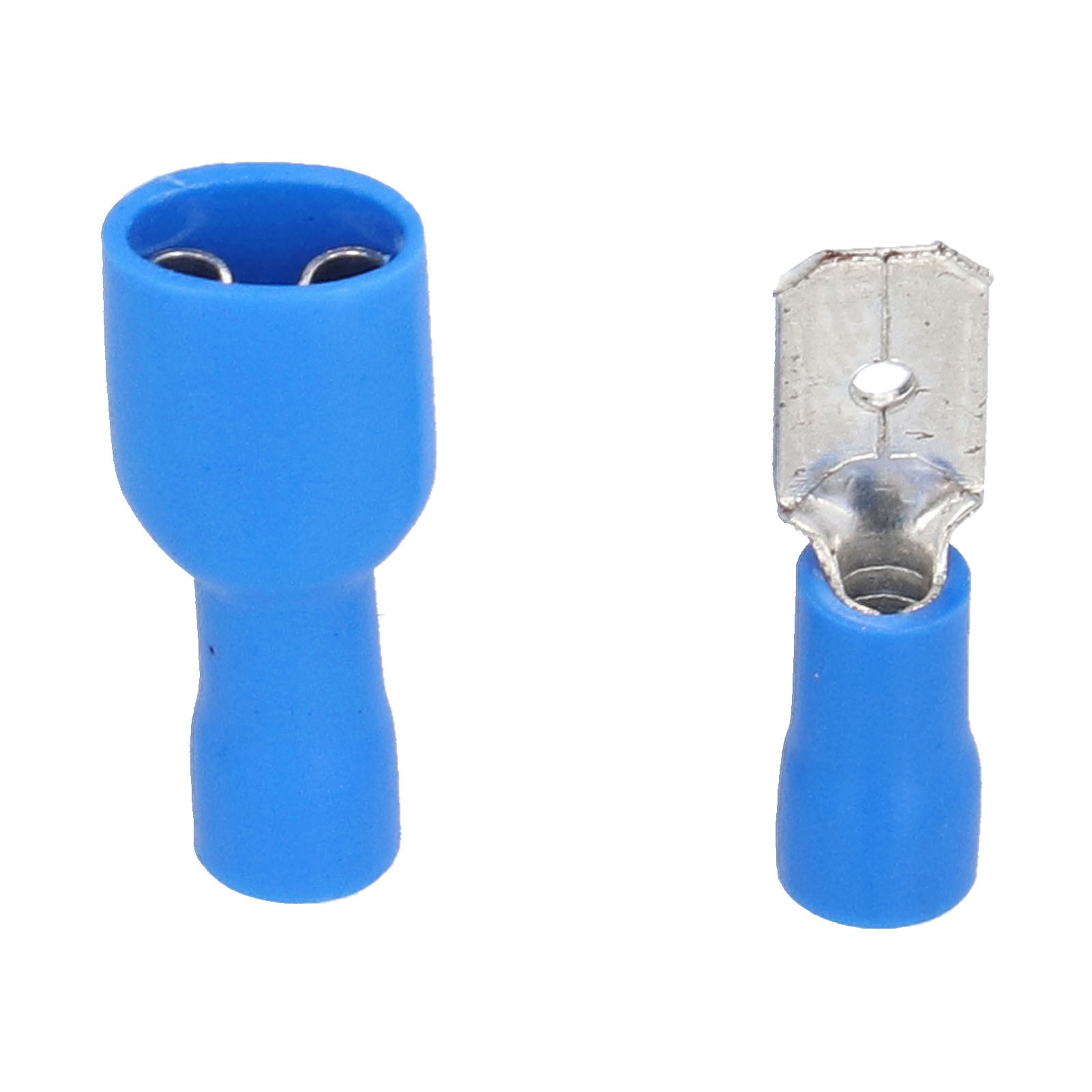 100-teiliges Set Isolierter Flachsteckverbinder (stecker/buchse) Für 16–14 Awg, Blau