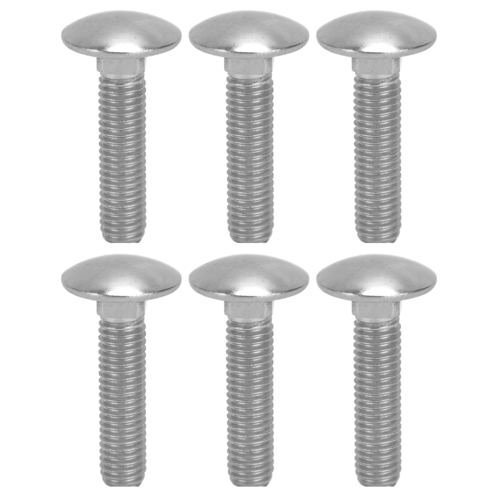 30 Stück M8x1,25 Schrauben, A2 Edelstahl, Vierkant-grobgewinde, Schlossschrauben Din603m8x35