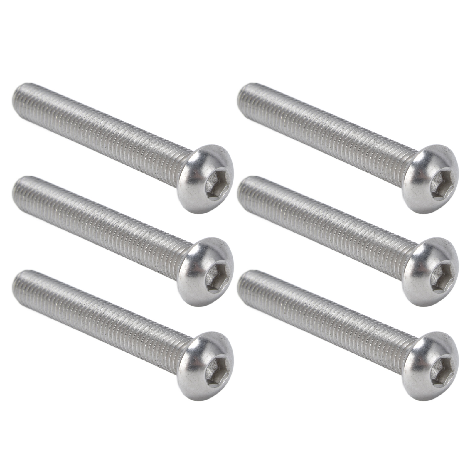30-teiliges Set Innensechskantschrauben Mit Knopfkopf, A2 Edelstahl, M10x1,5, Grobgewinde, M10x70