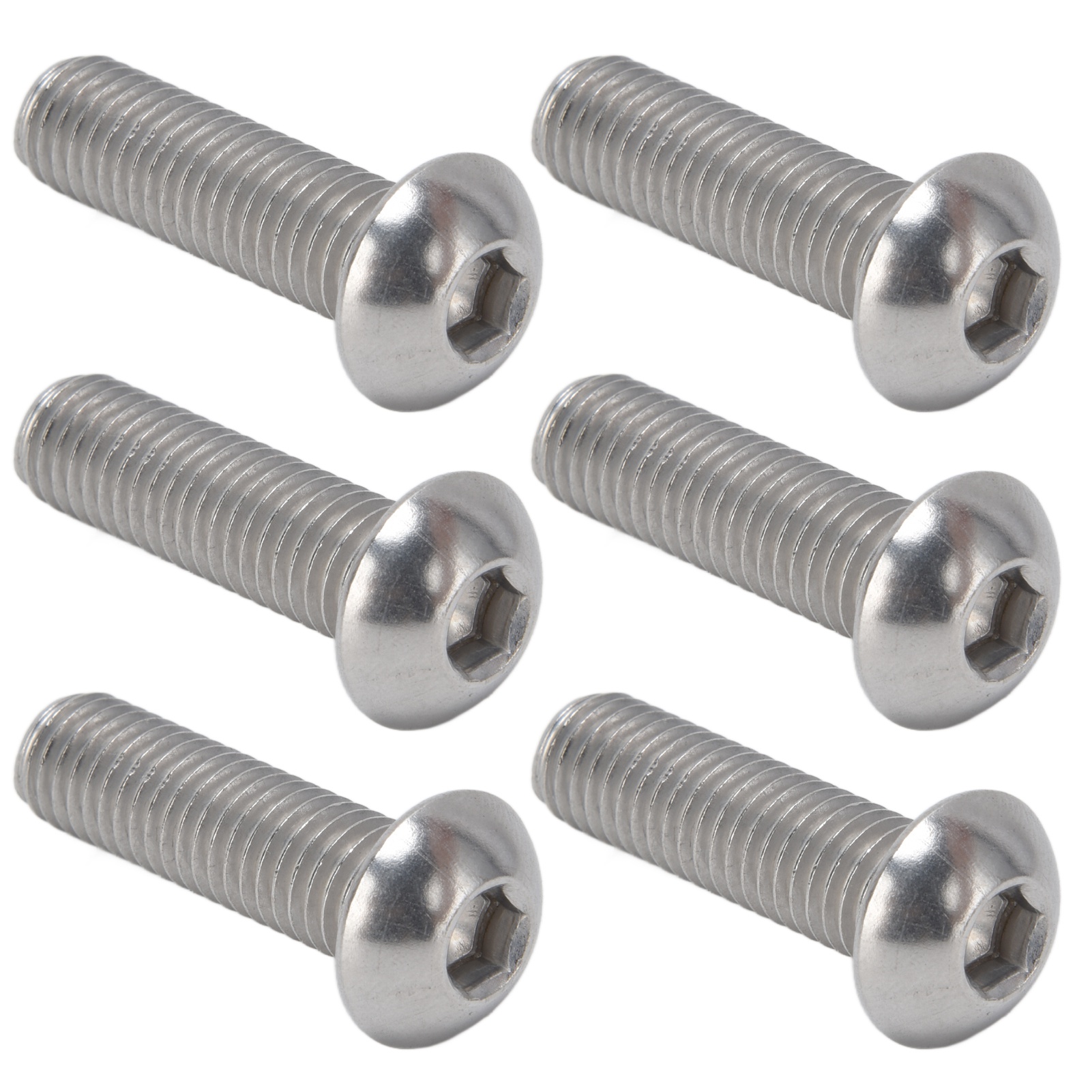 30-teiliges Set Innensechskantschrauben Mit Knopfkopf, A2 Edelstahl, M10x1,5, Grobgewinde, M10x35