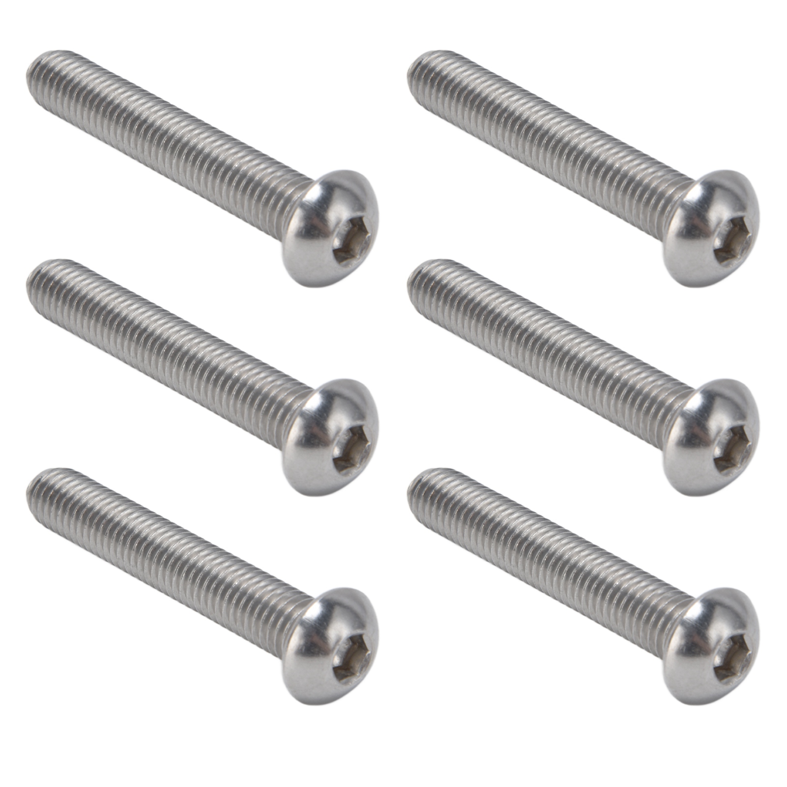 30-teiliges Set Innensechskantschrauben Mit Knopfkopf, A2 Edelstahl, M10x1,5, Grobgewinde, M10x60
