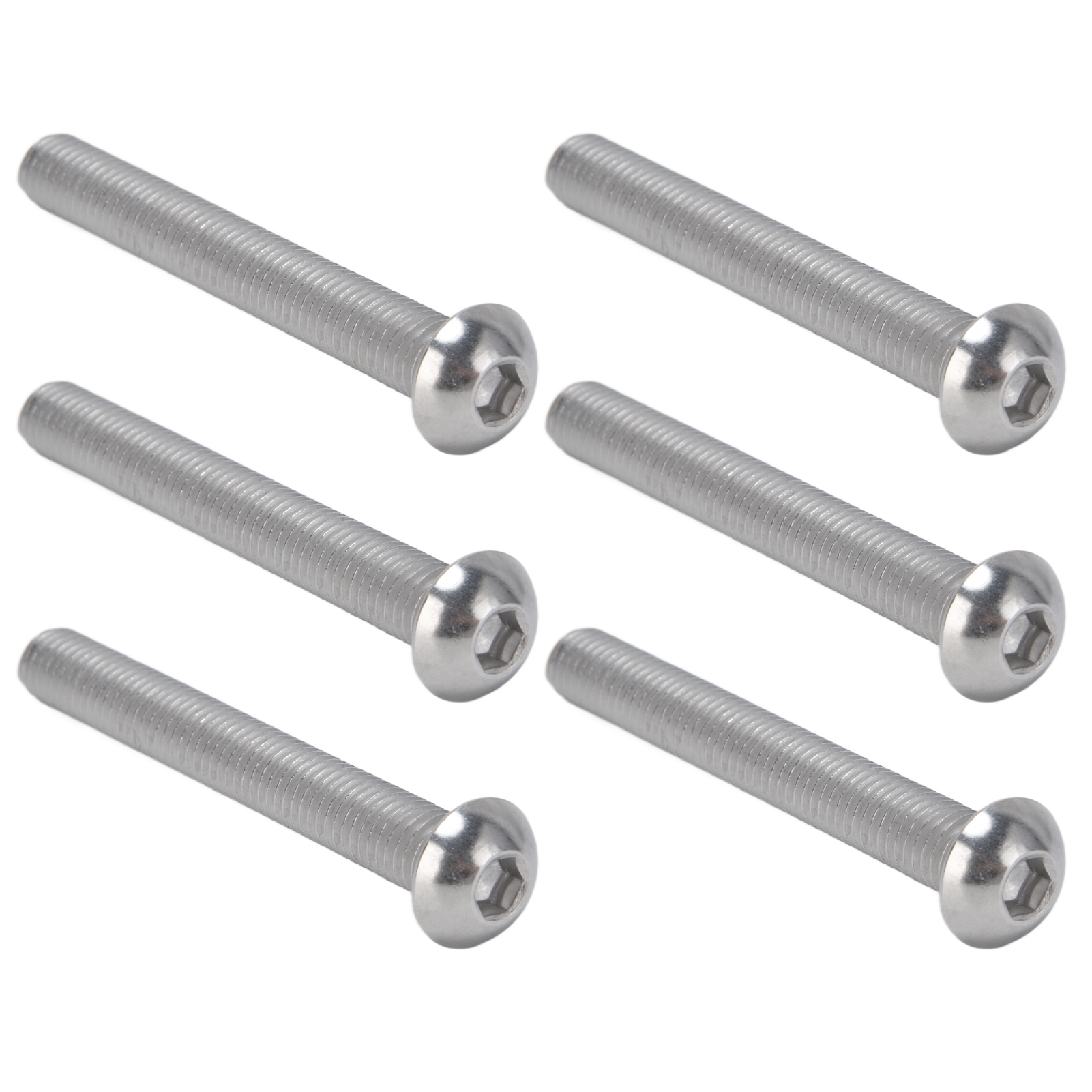 30-teiliges Set Innensechskantschrauben Mit Knopfkopf, A2 Edelstahl, M10x1,5, Grobgewinde, M10x80