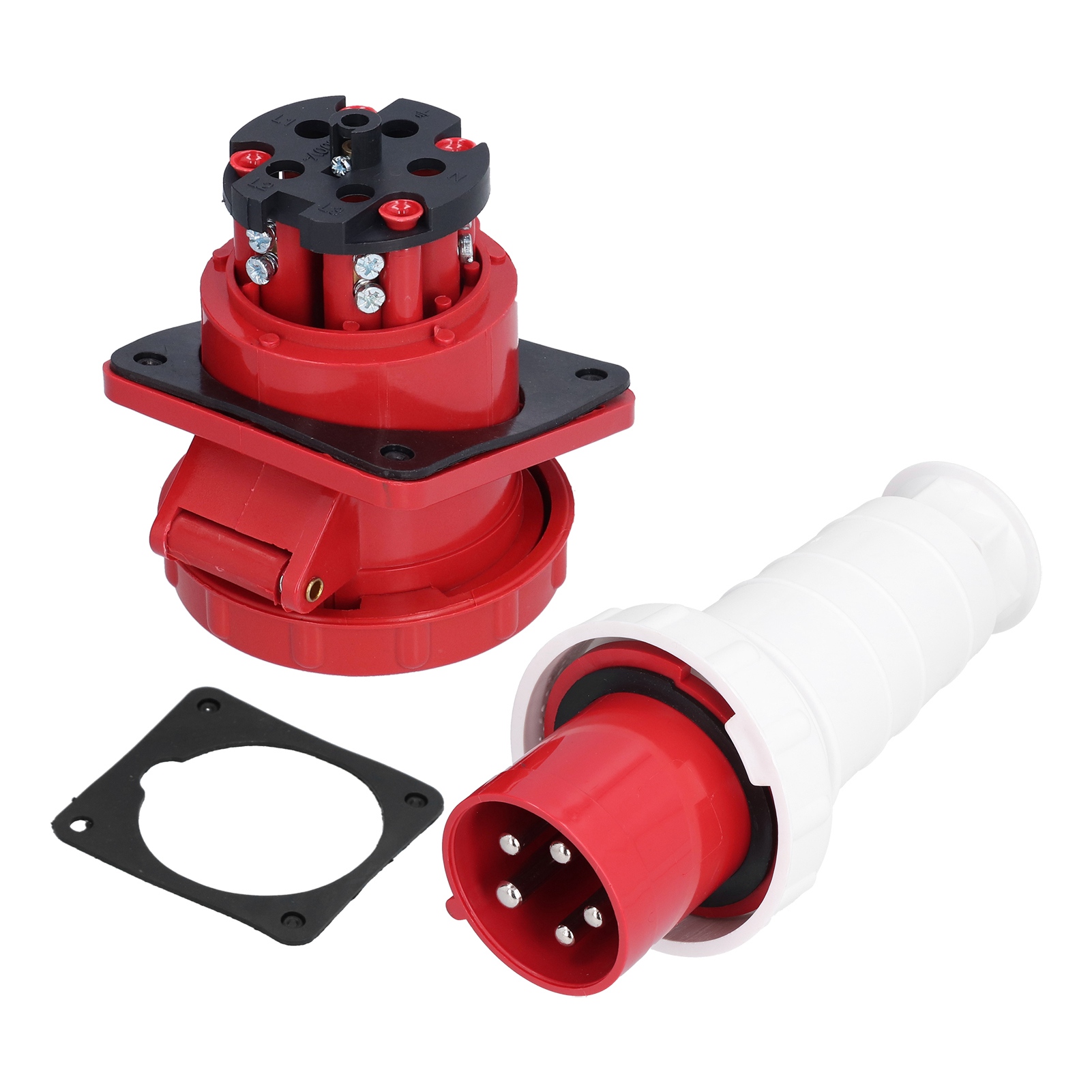 Industrielle Steckdose, 5-polig, Drehstromanschluss, Ip67 Wasserdicht, 380–415 V, 63 A, 3p+n+e
