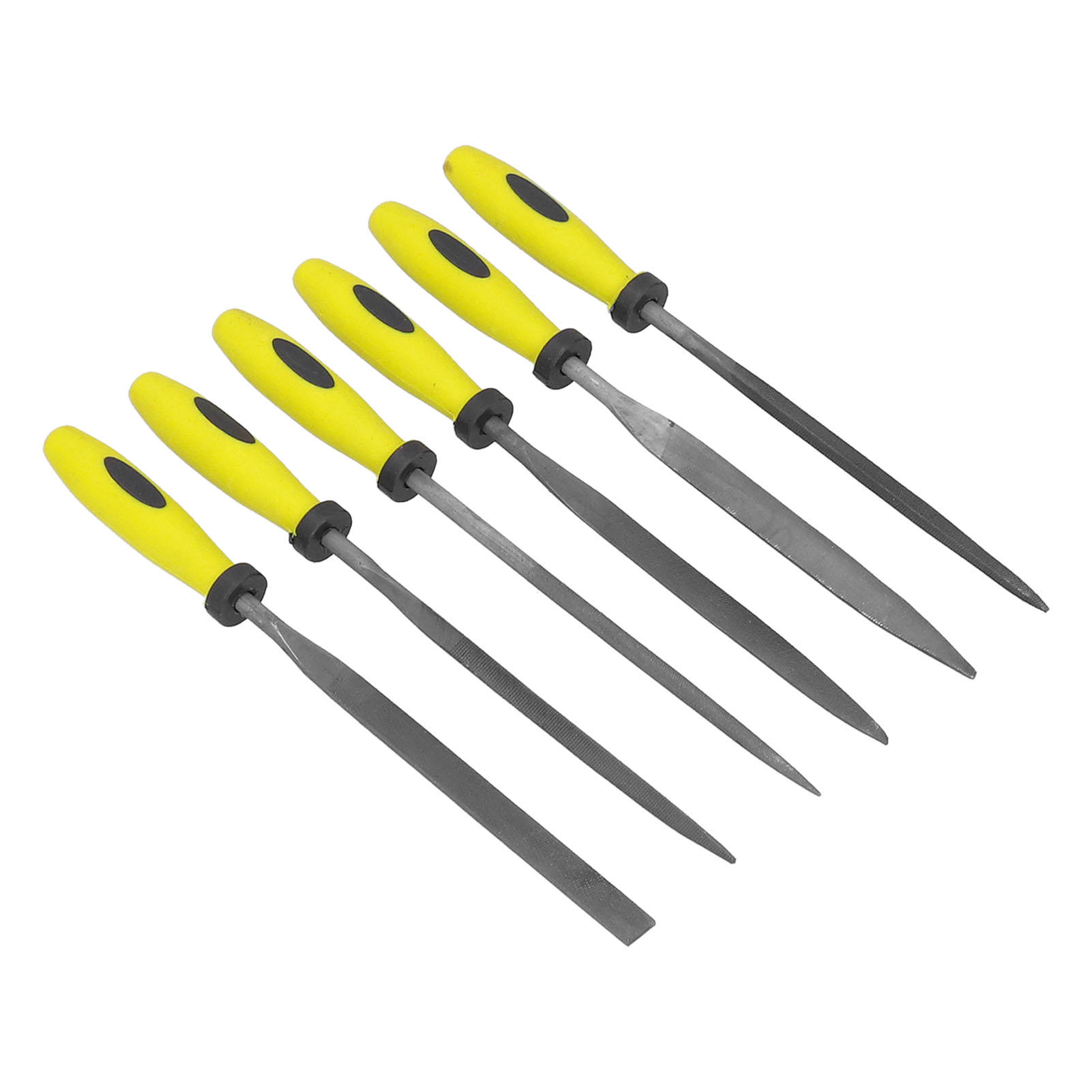 6-teiliges Set Kleiner Feilen, Spitz, Quadratisch, Rund, Dreieckig, Flach, Aus Stahl Mit Kugellager, Zum Polieren Von Metallen, Sil-1115