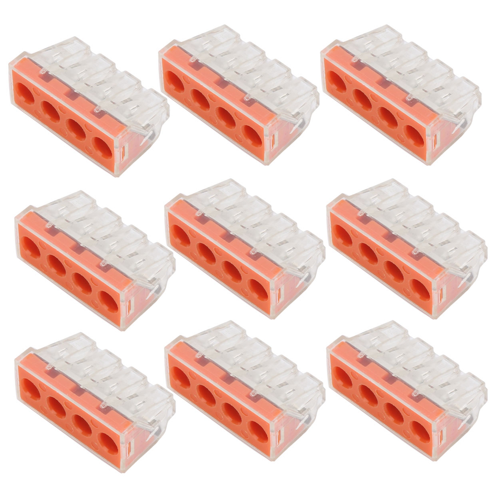 10 Stück Drahtverbinder 4-port Push-in Schnellanschluss Hartkabel-klemmenblock Pct-104d