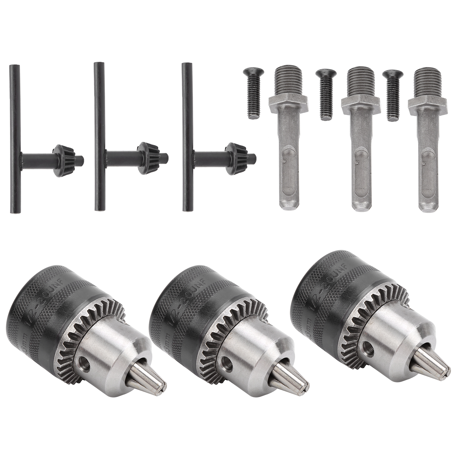 3-teiliges Set Mit Schlüsselbohrfutter Für Umrüstteile Für Elektrohämmer 1/2 Zoll-20unf + 1,5-13 Mm