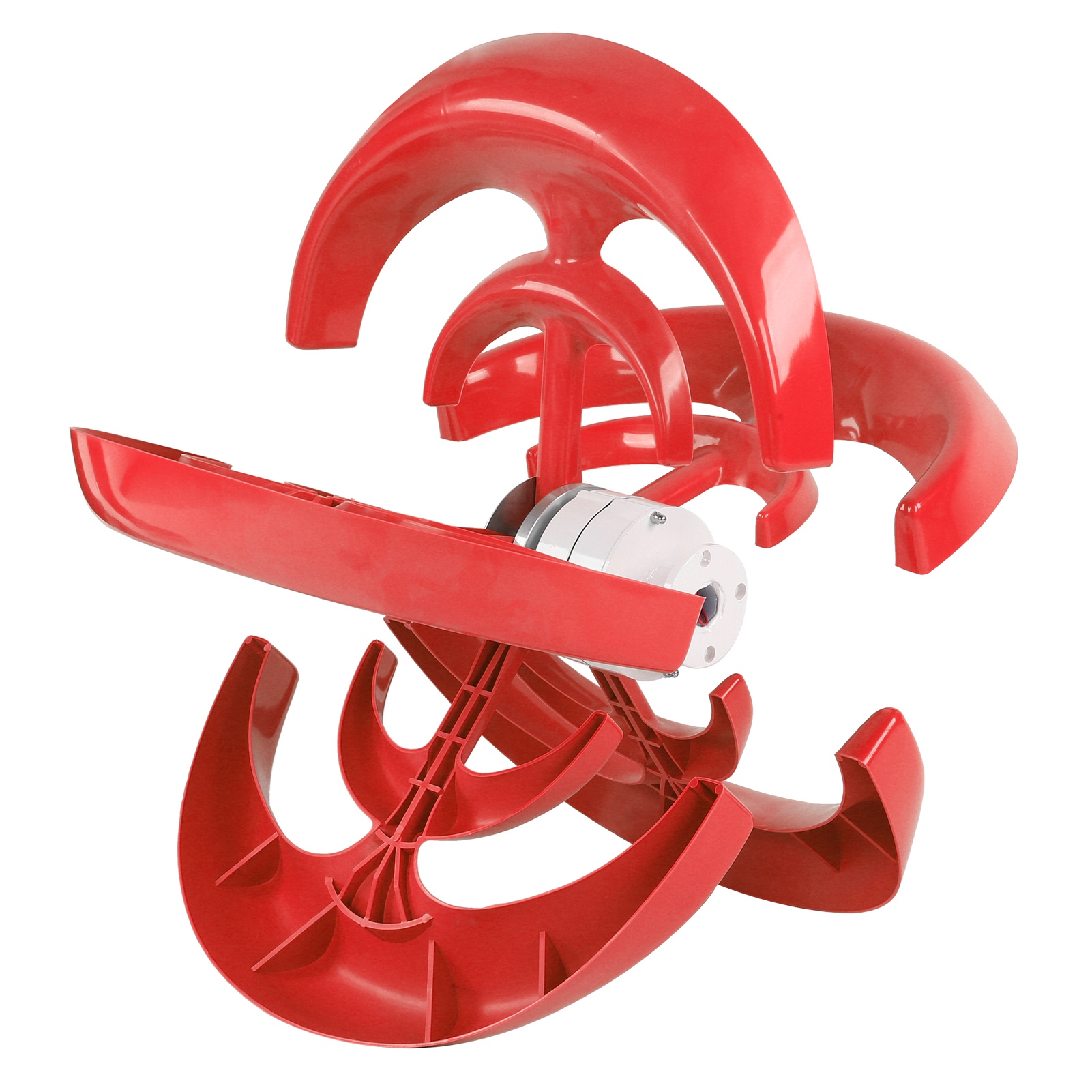 600-w-windkraftanlage Mit Steuerung, 5-blatt-windgenerator, Nennwindgeschwindigkeit 12 M/s, Rot, 12 V