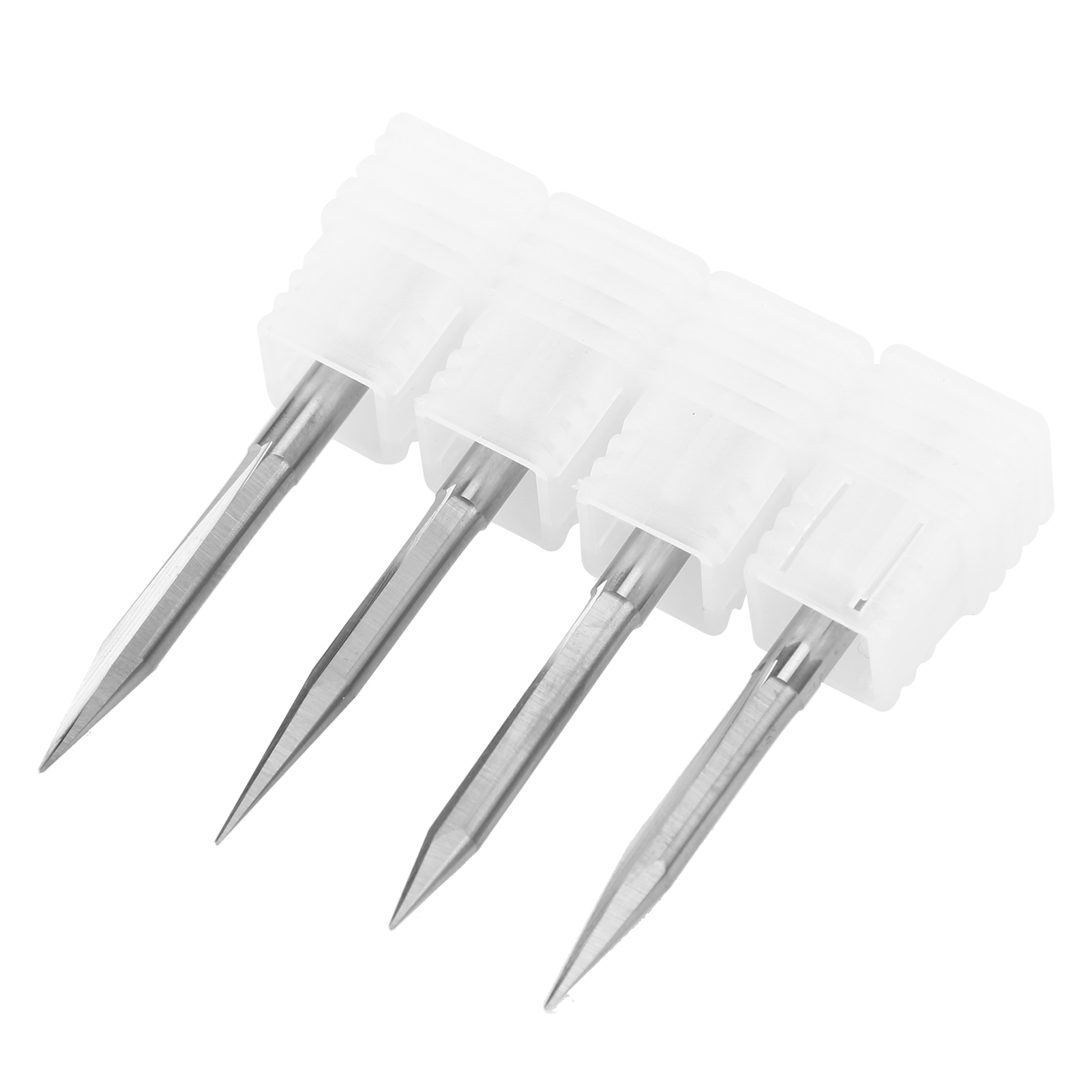 4-teiliger V-förmiger Schnitzfräser, 2-schneidiger Gravieraufsatz 4x0,3x15°/4x0,3x20°/4x0,3x25°/4x0,3x30°
