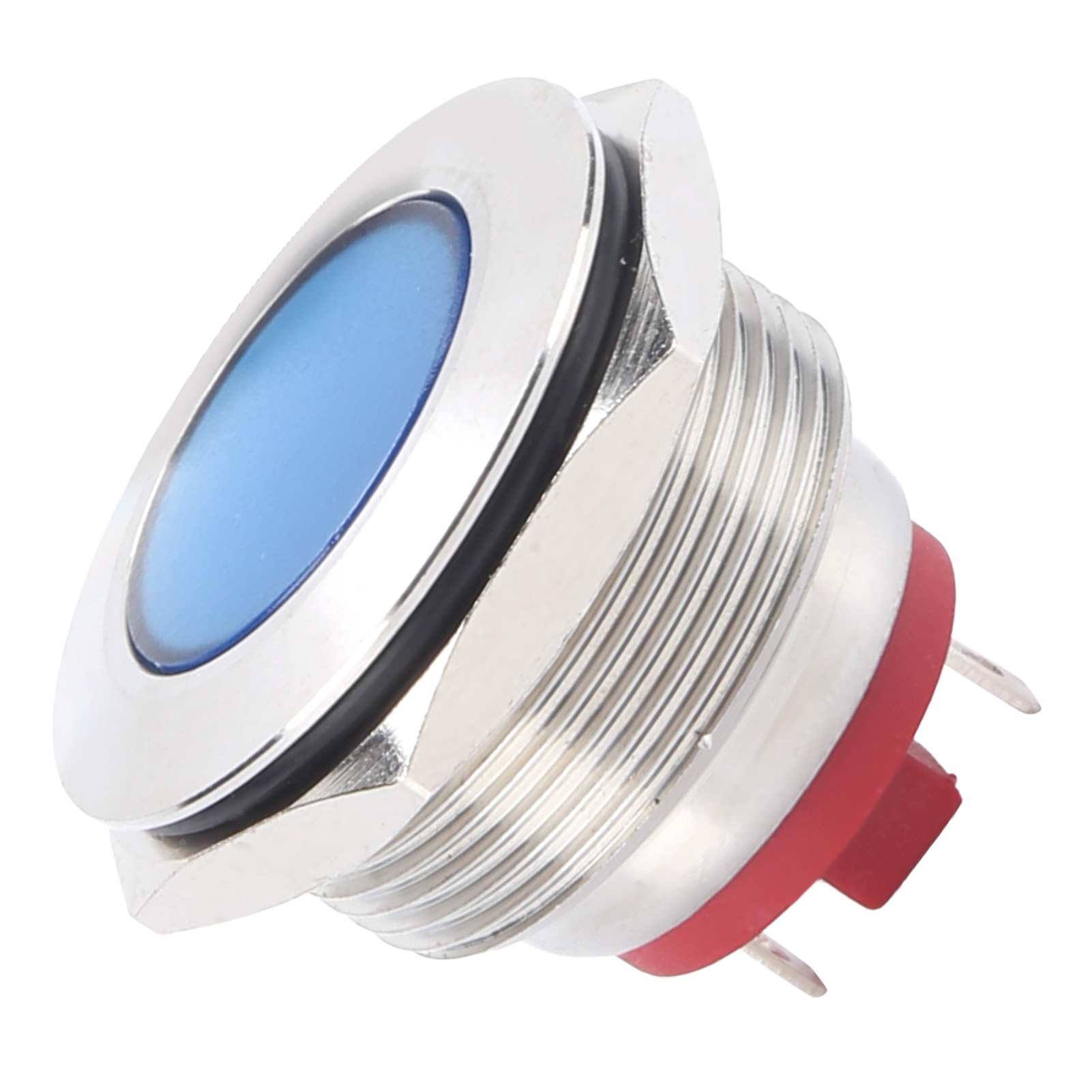 Led-anzeige 22 Mm, Vernickeltes Messing, Universell Wasserdicht, Stift, Blaues Signallicht, 6 V, Blau