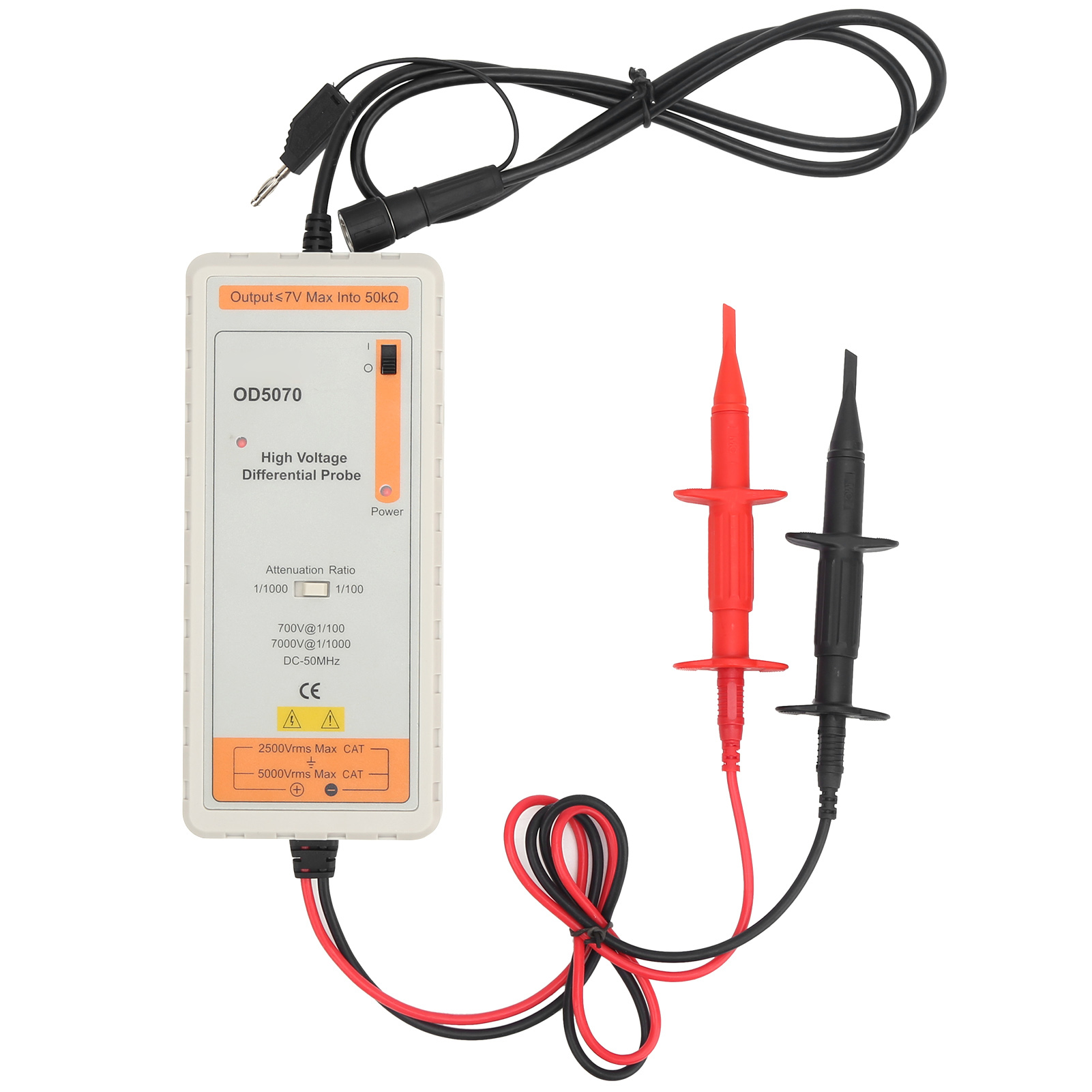 Od5070 50 Mhz Aktive Hochspannungs-differenzialtastspitze 7000 V Oszilloskop-tastspitze Zubehör Eu-stecker 100–240 V