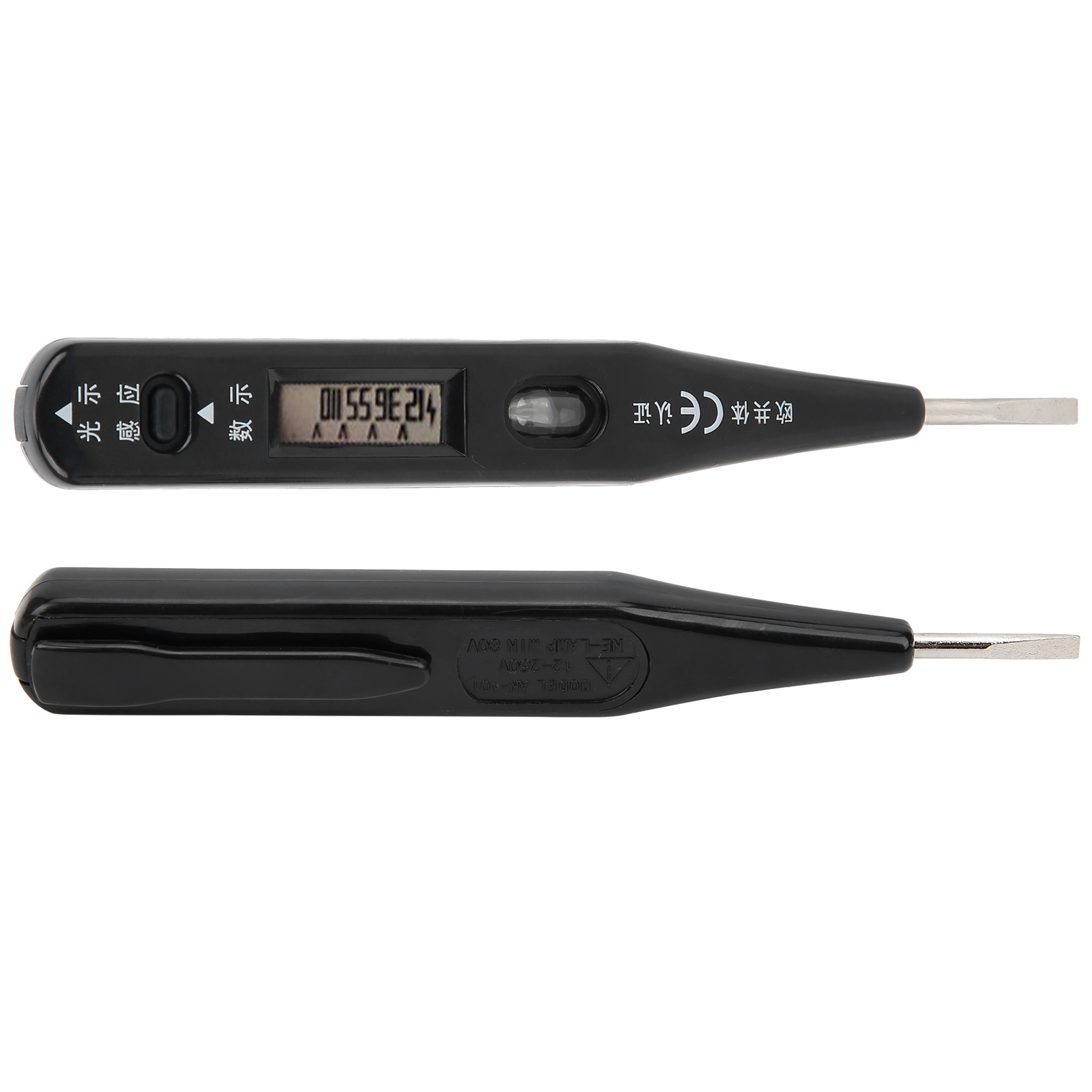 Spannungsprüfstift, Induktiver Typ, Ac 12–250 V / Dc 6–36 V, Elektrischer Prüfstift Mit Lcd-digitalanzeige