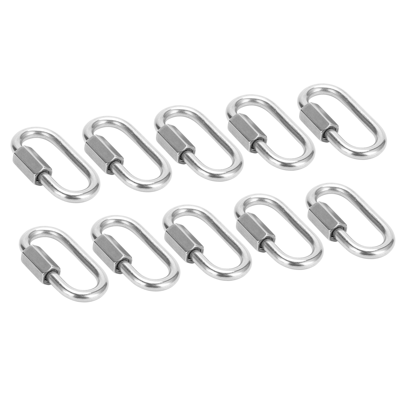 10 Stück Schnellverbindungs-kettenverriegelungs-gewindekarabiner M5 Für Hängematten, Campinganhänger