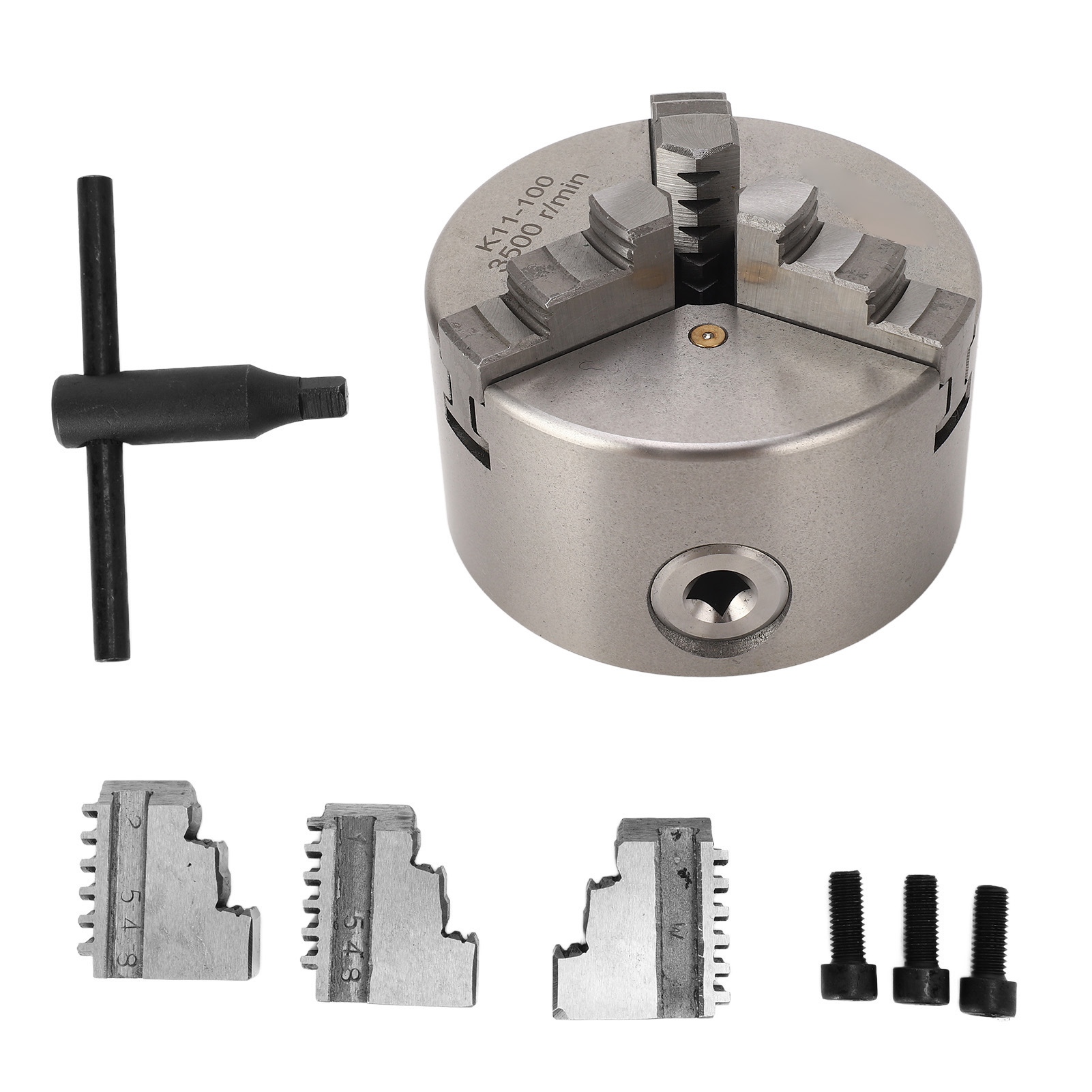 Selbstzentrierendes Drehbankfutter, Metall, 3 Backen, Zubehör-ersatzteilset Mit Schraubenschlüssel K11-100