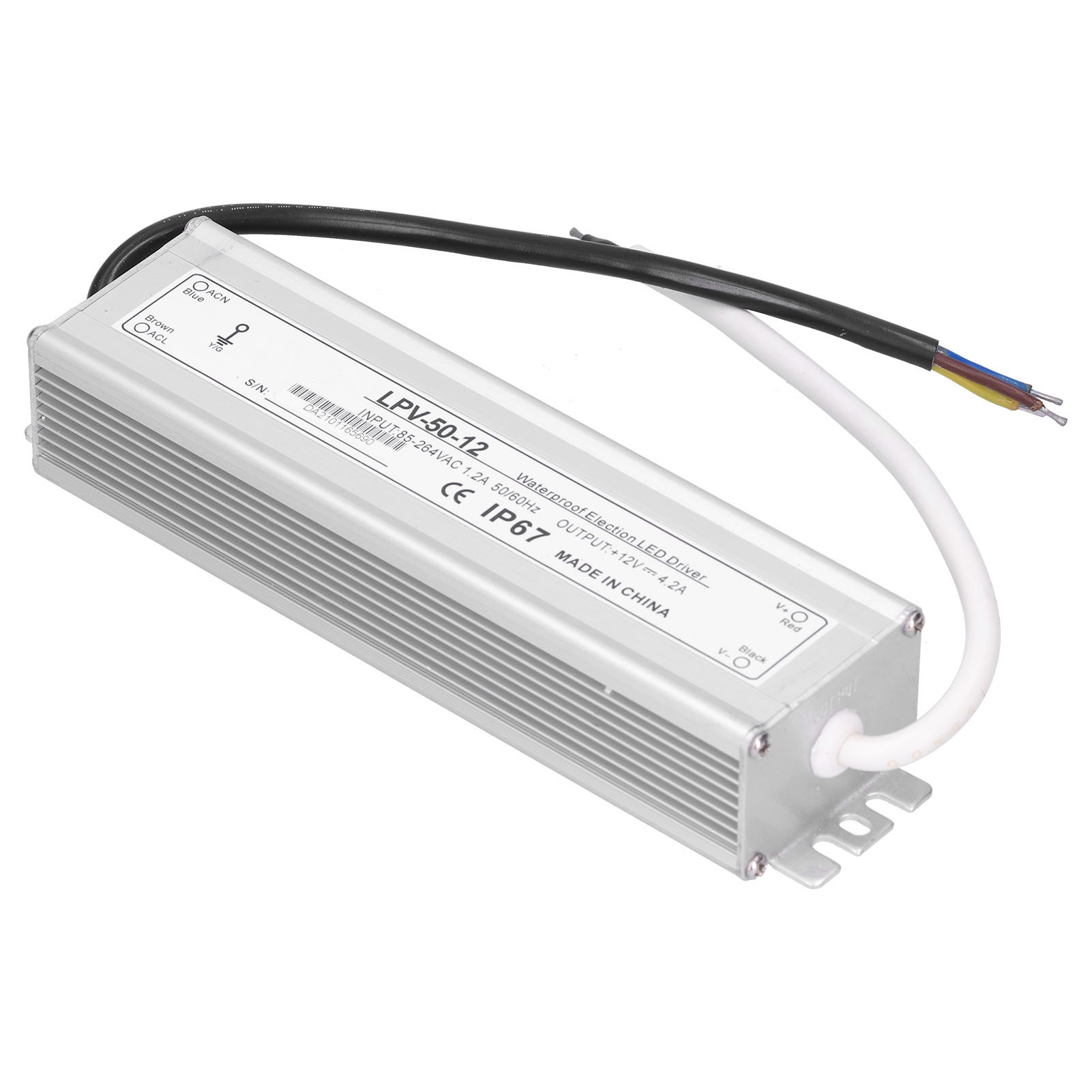 Berm Led-treiber Elektronisches 50w Wasserdichtes Netzteil Transformator Adapter Lpv‑50‑12 Dc12v
