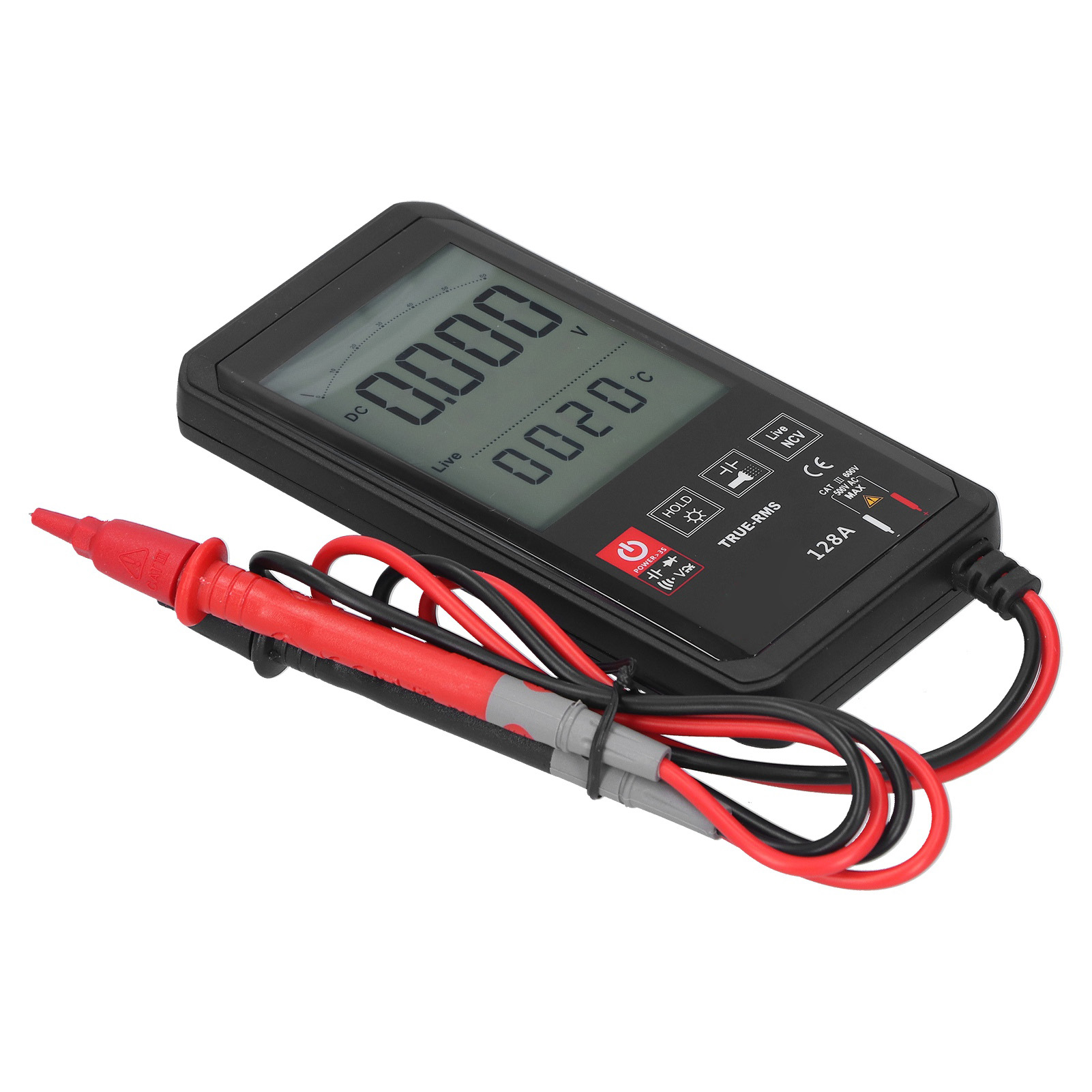 Hy128a Smart Touch Lcd Digitalmultimeter Mit Mehrfachanzeige, Nvc-frequenz-/gleich-/wechselspannungstester, Grau
