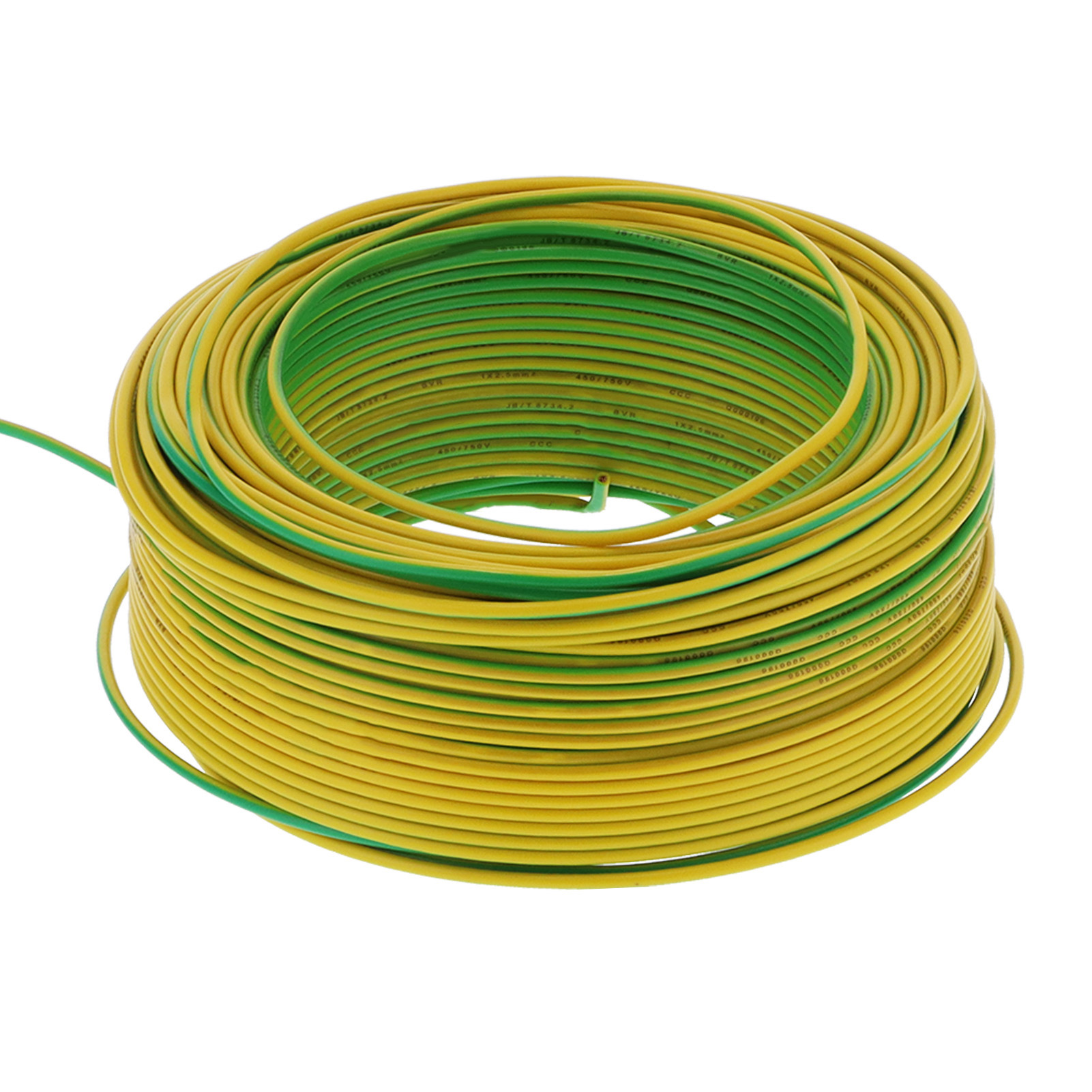 Bvr‑1x2.5 100m / 328.1ft Isolierter Draht 19 Adern Rot Kupfer Elektrisches Flexibles Kabel Ac450v Gelb Grün