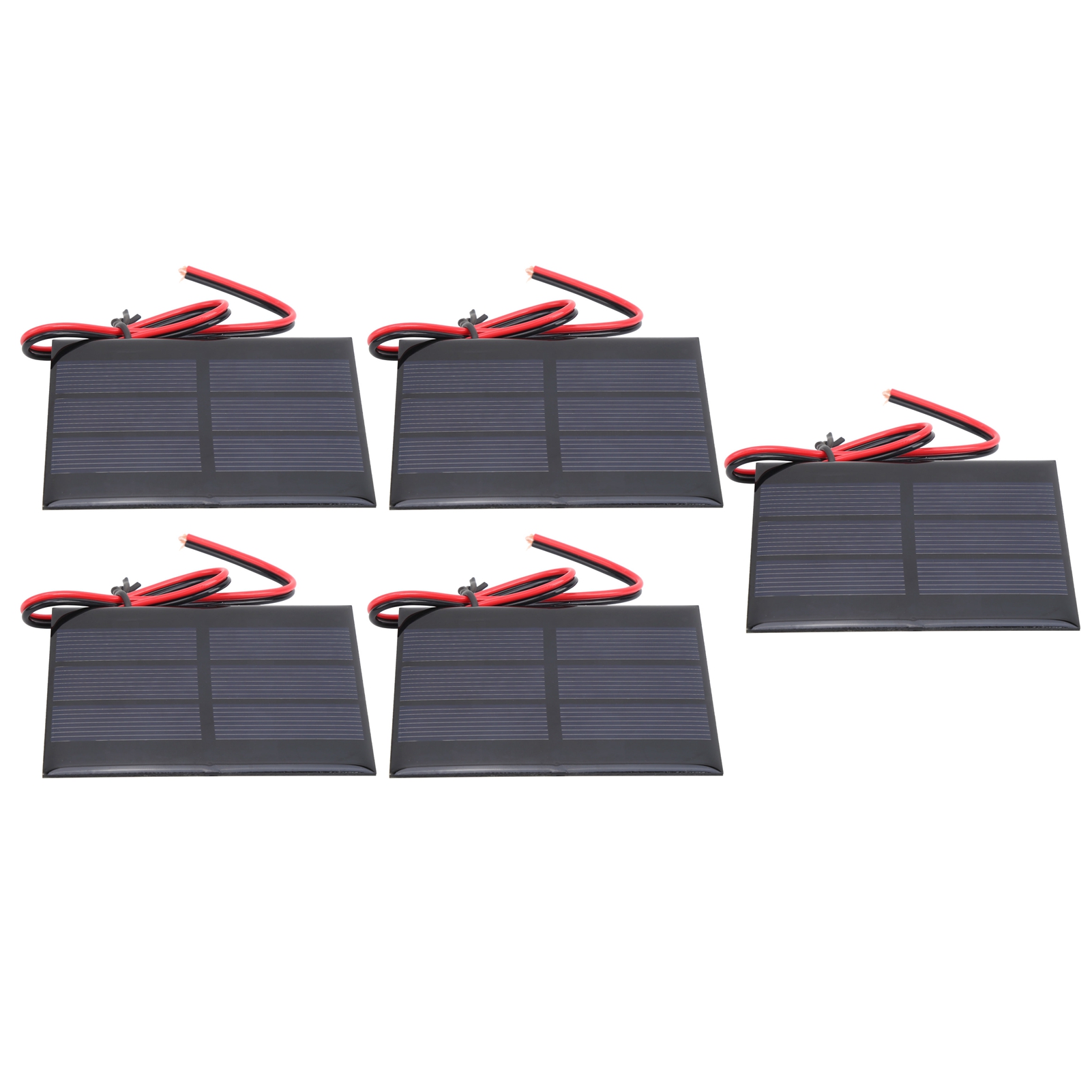 5 Stück Mini-solarpanel-batteriezellen-platinenmodul Mit 30 Cm Kabel, 60 X 80 X 3 Mm, Dc 0,65 W, 1,5 V