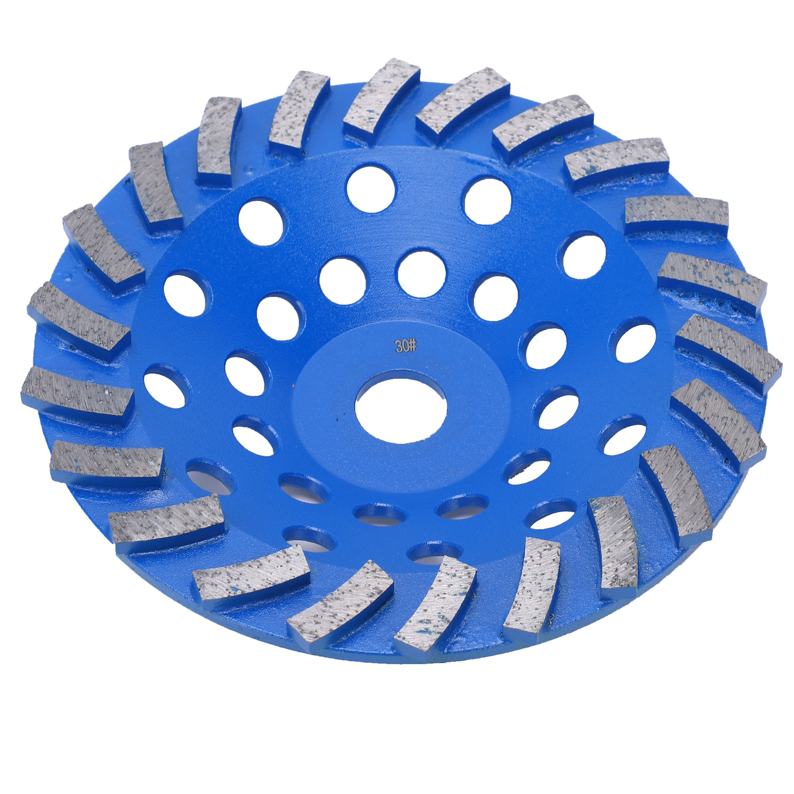 Diamantschleifscheibe, Topf, 24 Zähne, Blau, 180 Mm, Körnung 30, Zum Schleifen Von Beton, Stein Und Zement