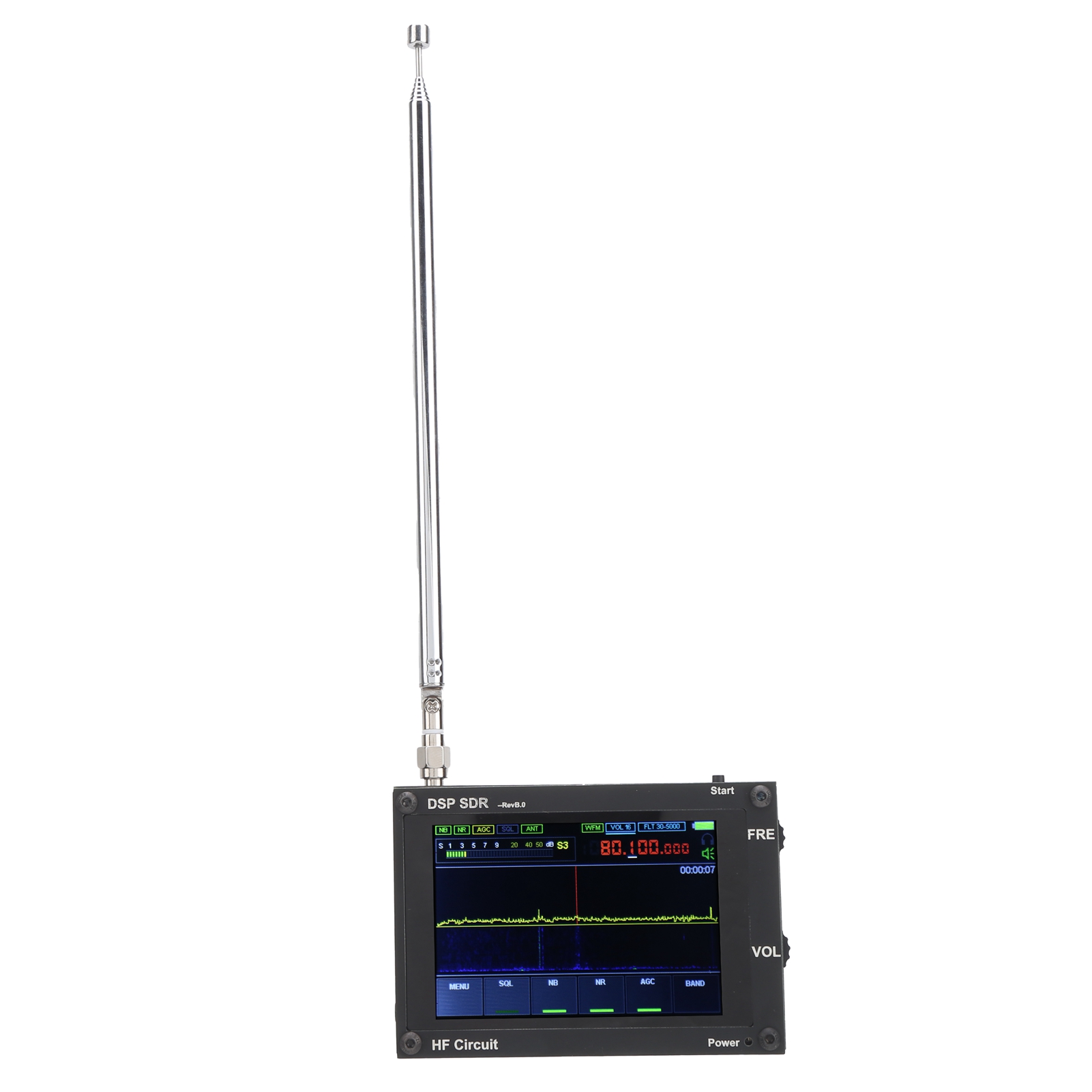 Schwarzer, Ultradünner Funkempfänger Mit Dsp/sdr-technologie Für Amateurfunk (50 Khz–200 Mhz)