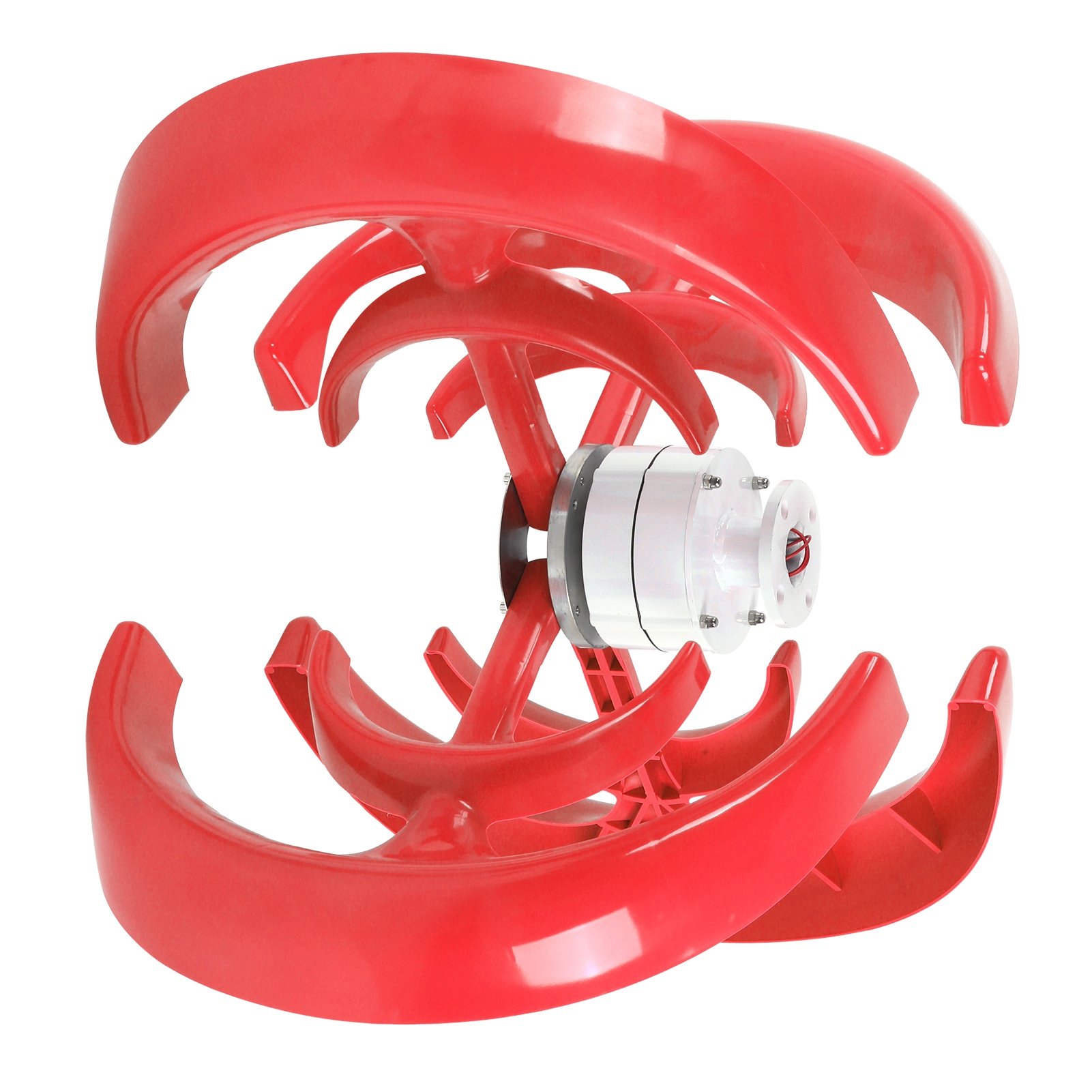 Windkraftgenerator, Rote, Laternenförmige 4-blatt-2-deck-turbine Mit Steuerung, 400 W, 12 V