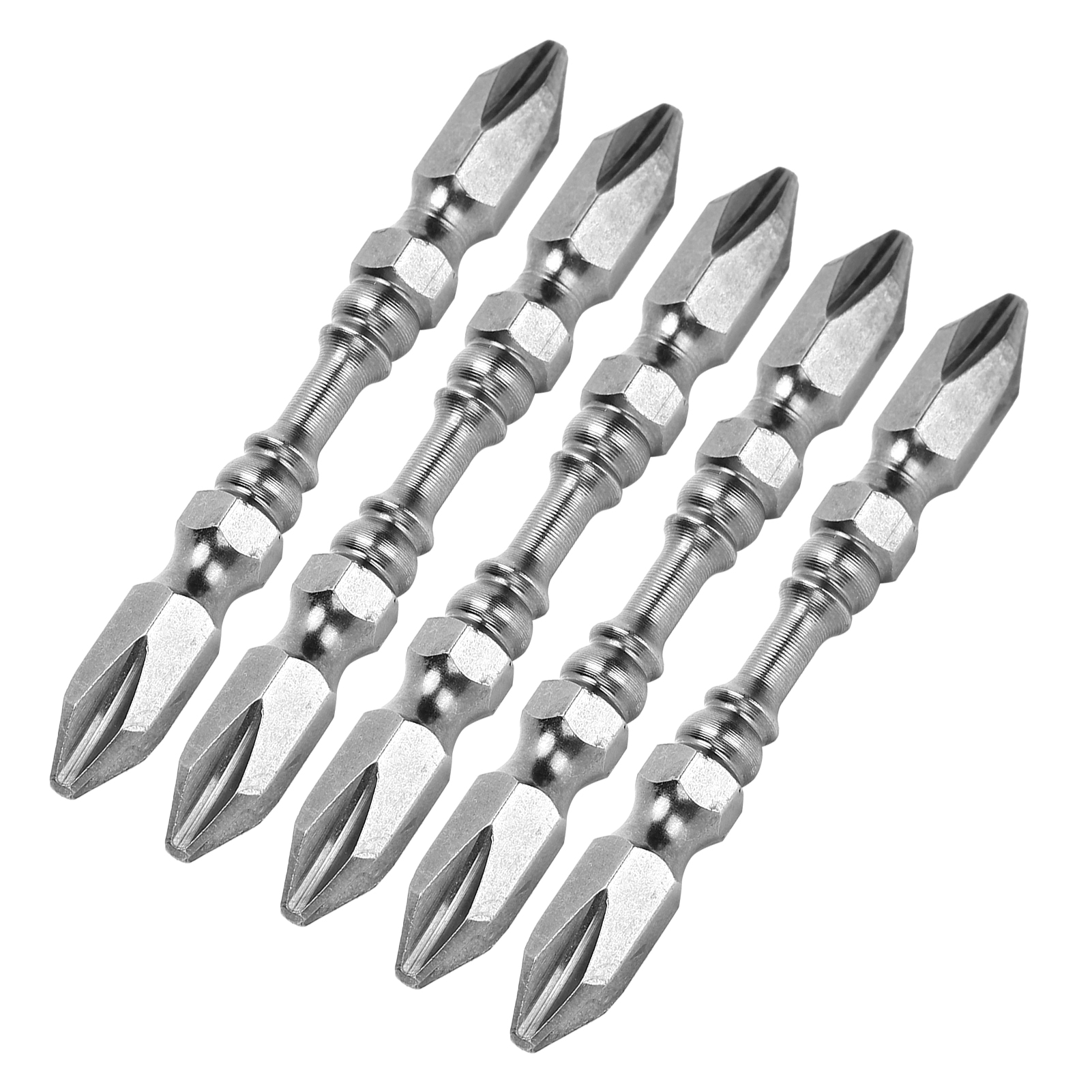 5-teiliges Set Elektrischer Schraubendreherbits, 2-kopf, Rutschfest, Aus Legiertem Stahl, E-typ, 65 Mm