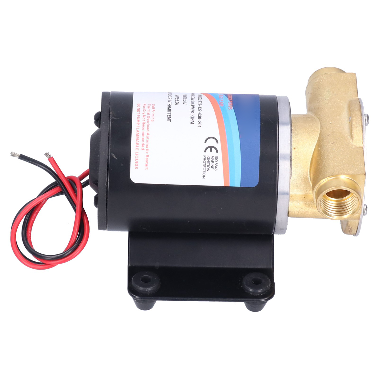 Selbstansaugende Zentrifugal-bilgenpumpe, Zubehör, 8 Gpm 30,0 L/min, 3 Meter Förderhöhe, F72‑132‑030‑201 (24 V)