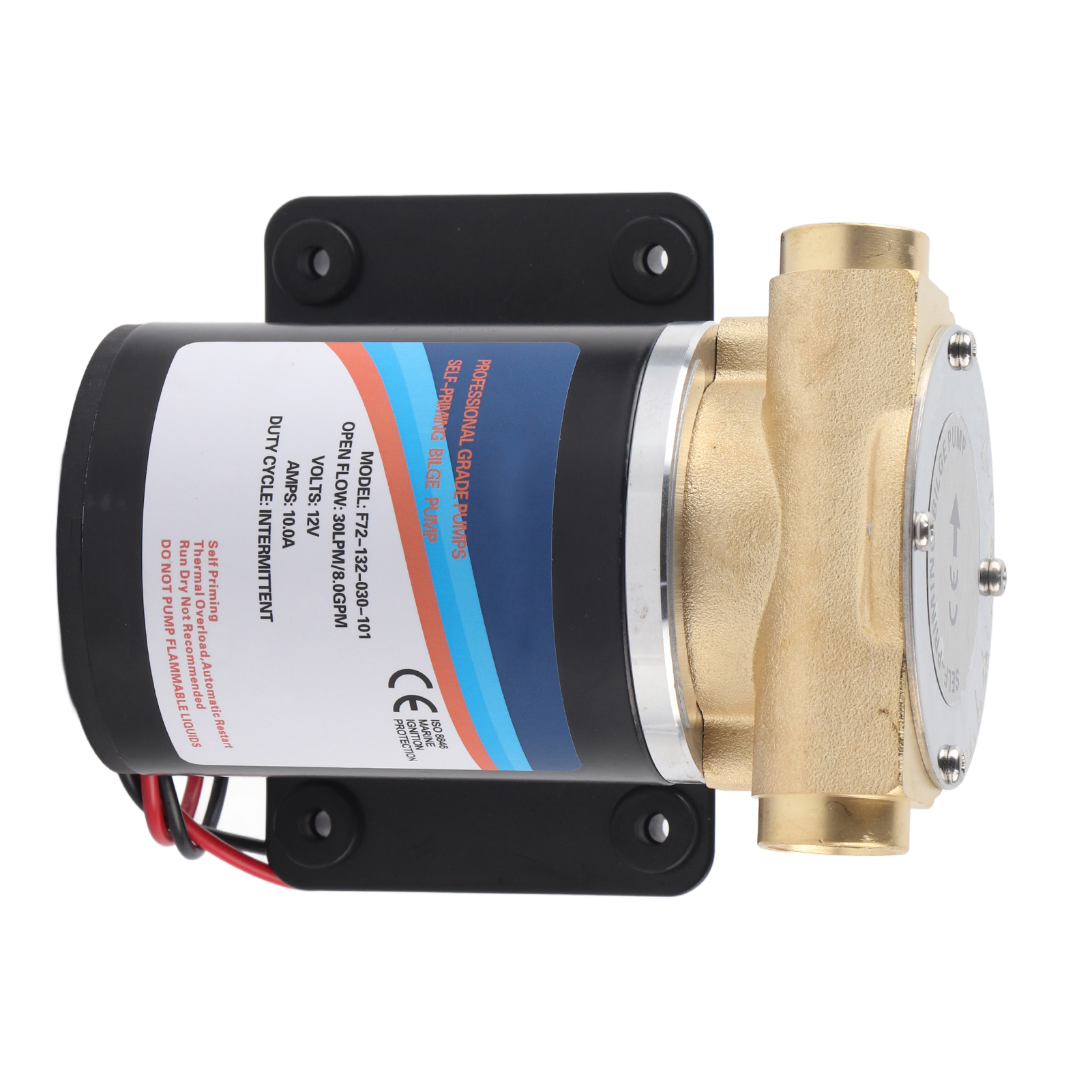 Selbstansaugende Zentrifugal-bilgenpumpe, Zubehör, 8 Gpm (30,0 L/min), 3 Meter Förderhöhe, F72‑132‑030‑101 (12 V)