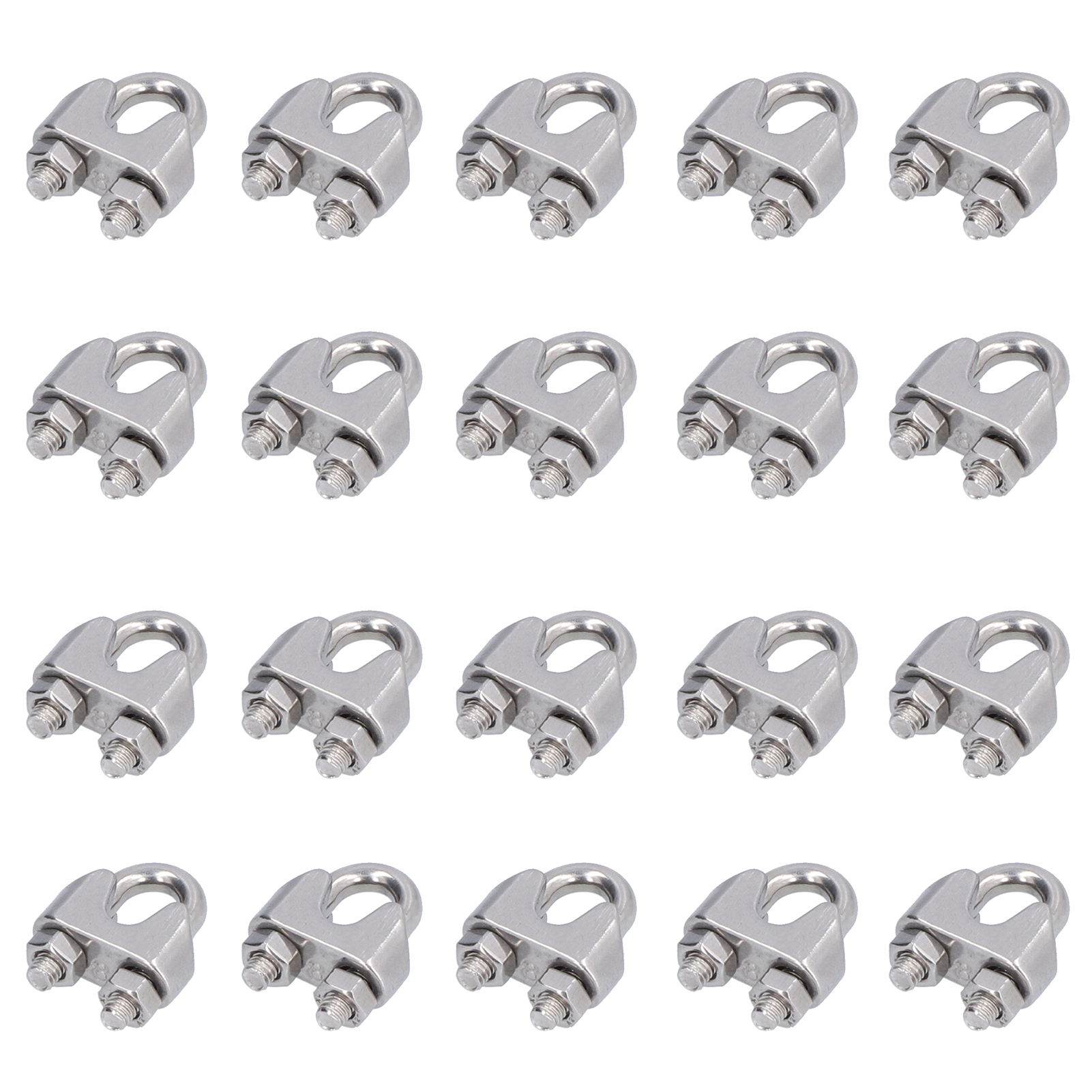 20 Stück Edelstahl-drahtseilklemmen, Befestigungselemente Für Takelagekabel, M8 (8 Mm)