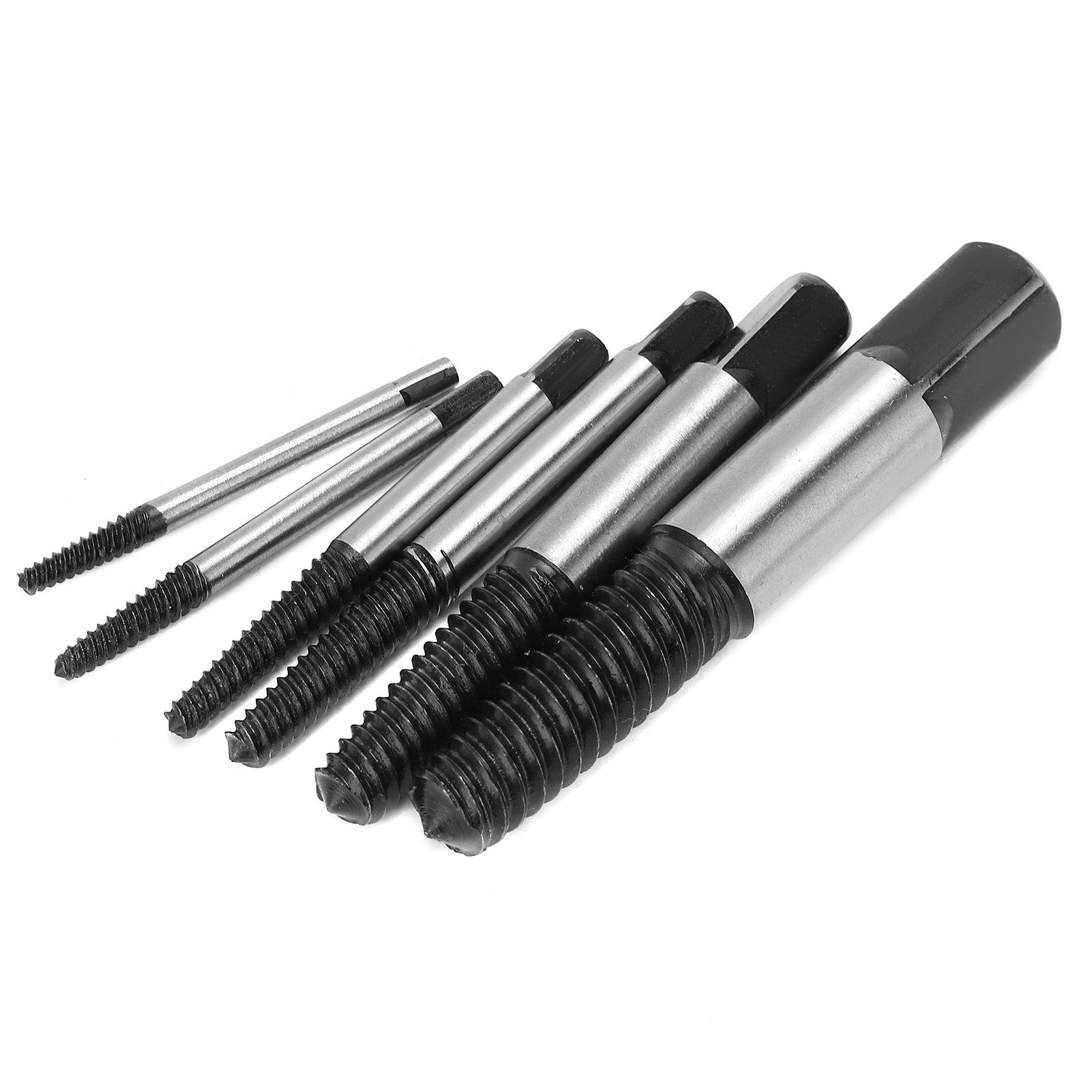 6-teiliges Schraubenausdreher-set Aus Hss-stahl Für Grobe Gewinde, Abgebrochene Und Beschädigte Nägel, Inklusive Bohrer