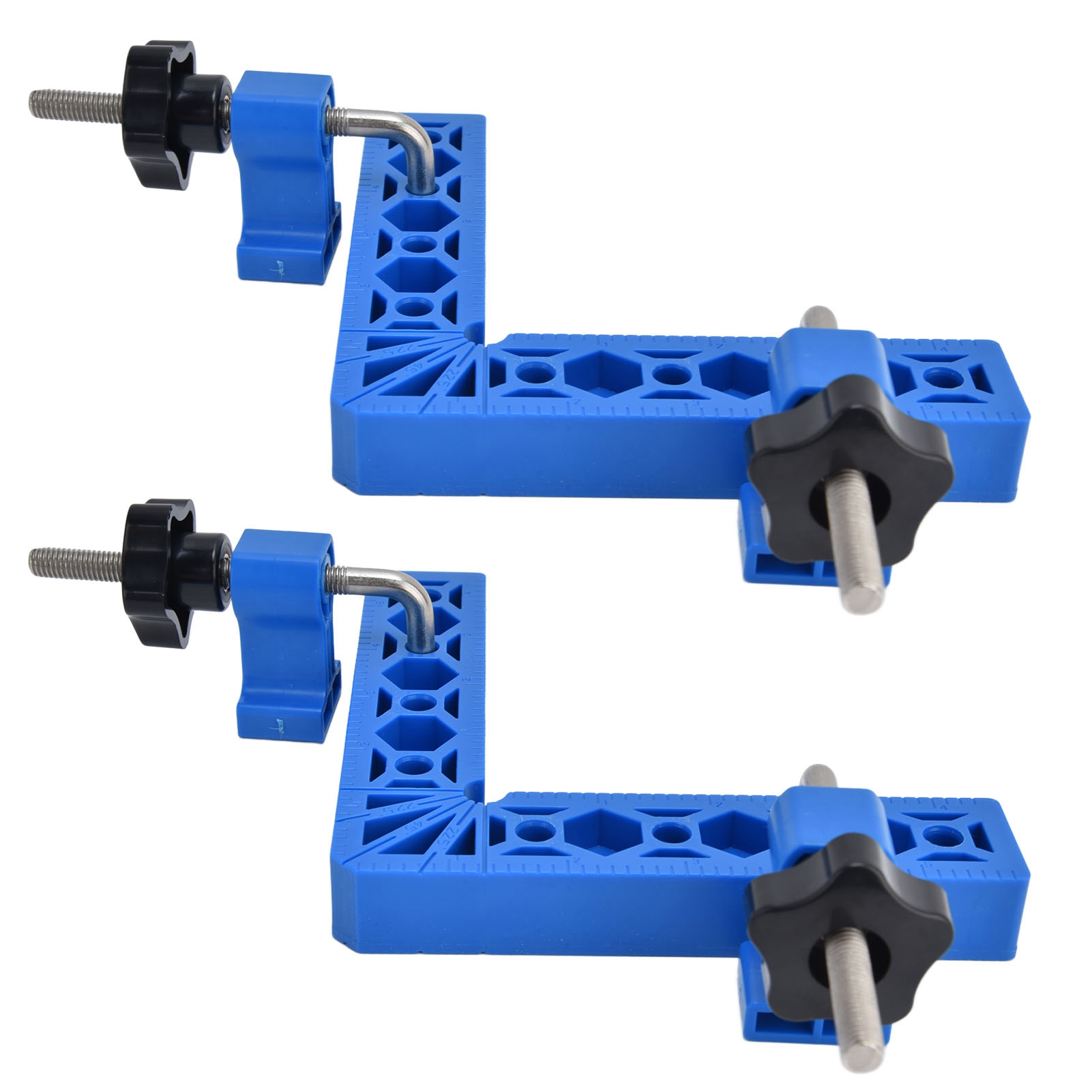 2 Sets 90° Positionierwinkel L-förmiger Rechtwinkliger Verstellbarer Eckverbinder Für Holzbearbeitung (blau)