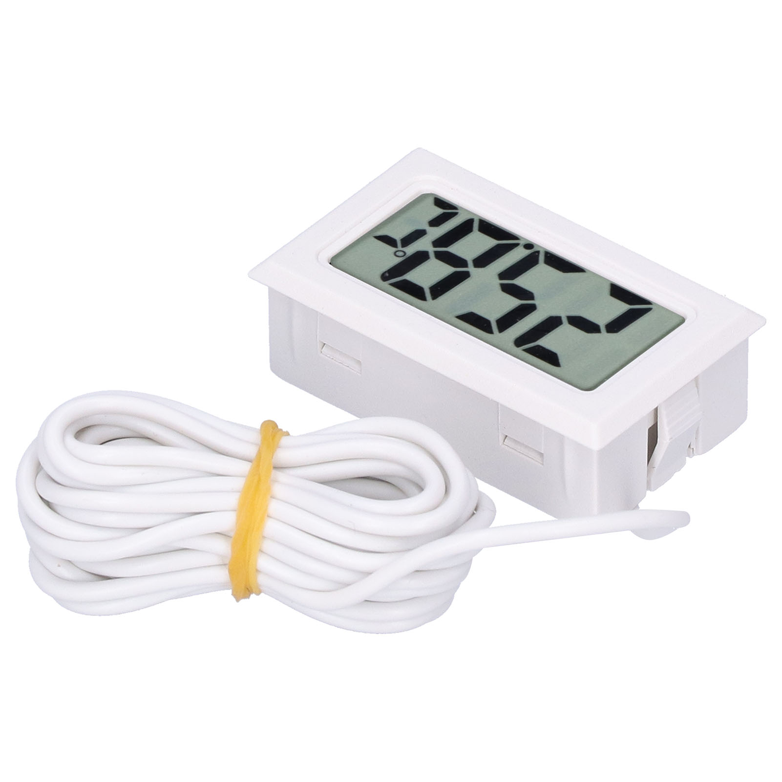 Digitales Mini-lcd-thermometer Mit Kabelanschluss, Elektronisches Temperaturmessgerät, Fy13001, Weiß