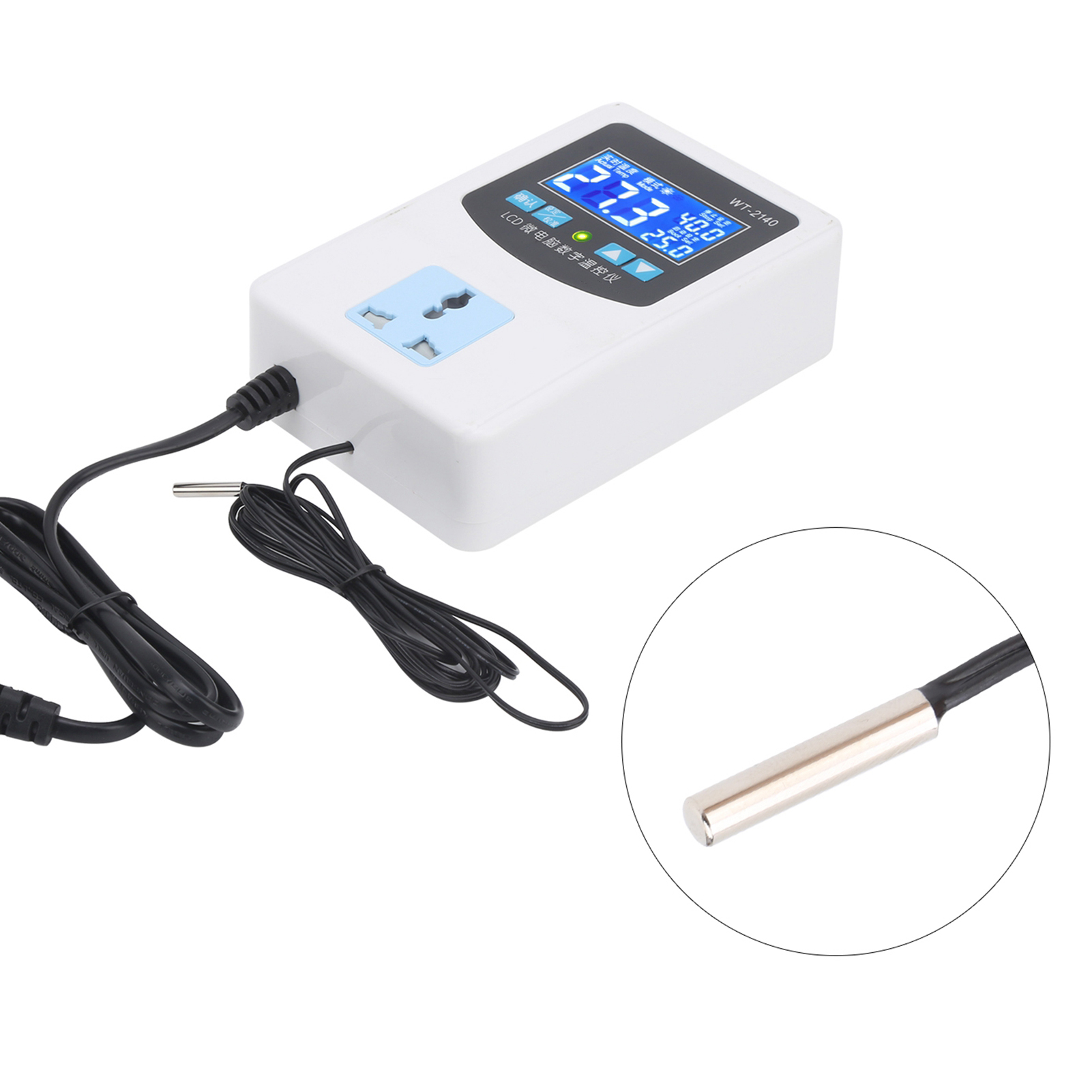 Temperaturregler Mit Digitalanzeige, Mikrocomputer, Intelligenter Thermostatschalter, 2000 W, Eu-stecker, 220 V