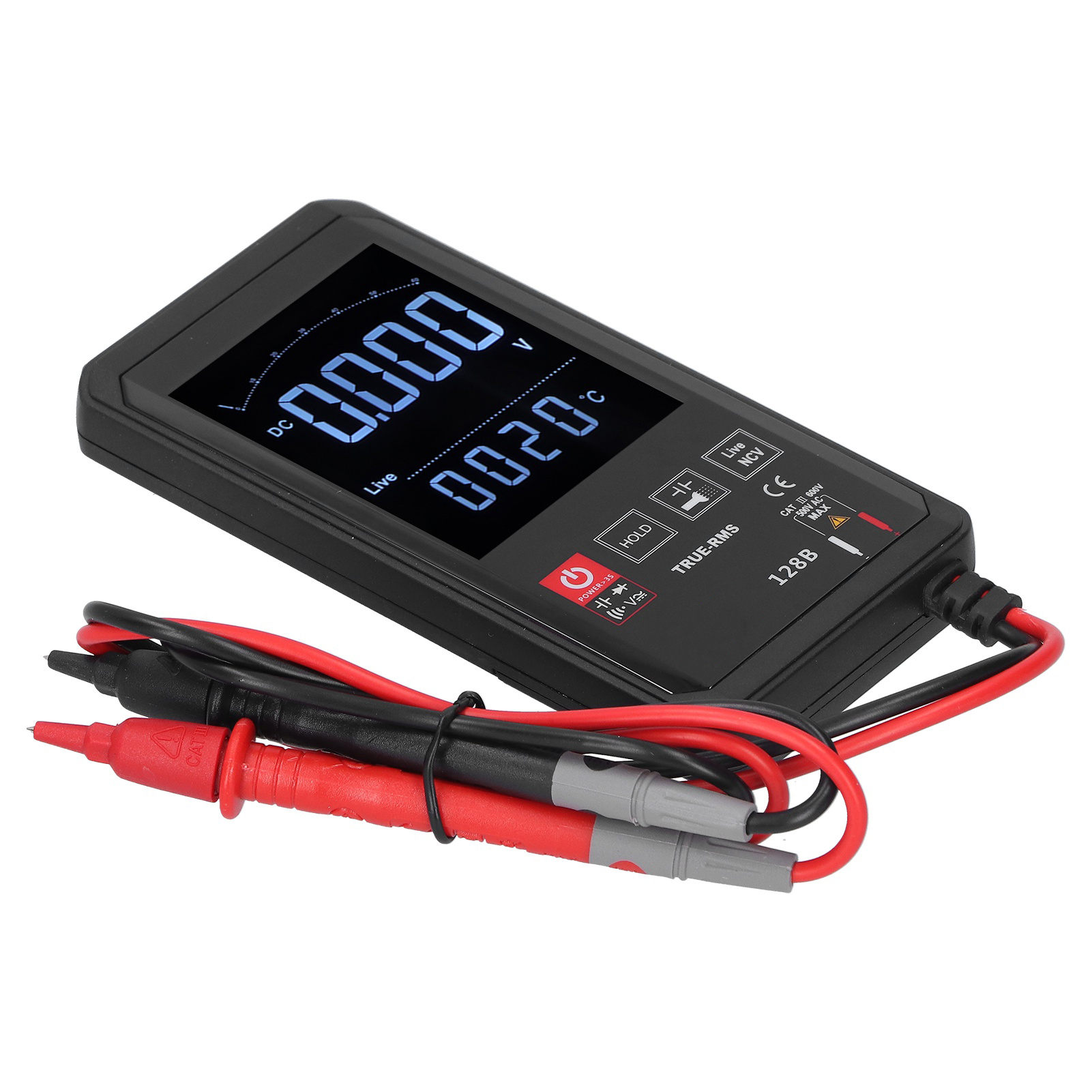 Intelligentes Digitales Touch-multimeter Mit Mehrfachanzeige, True-rms-frequenz-gleich-/wechselspannungstester (grau)
