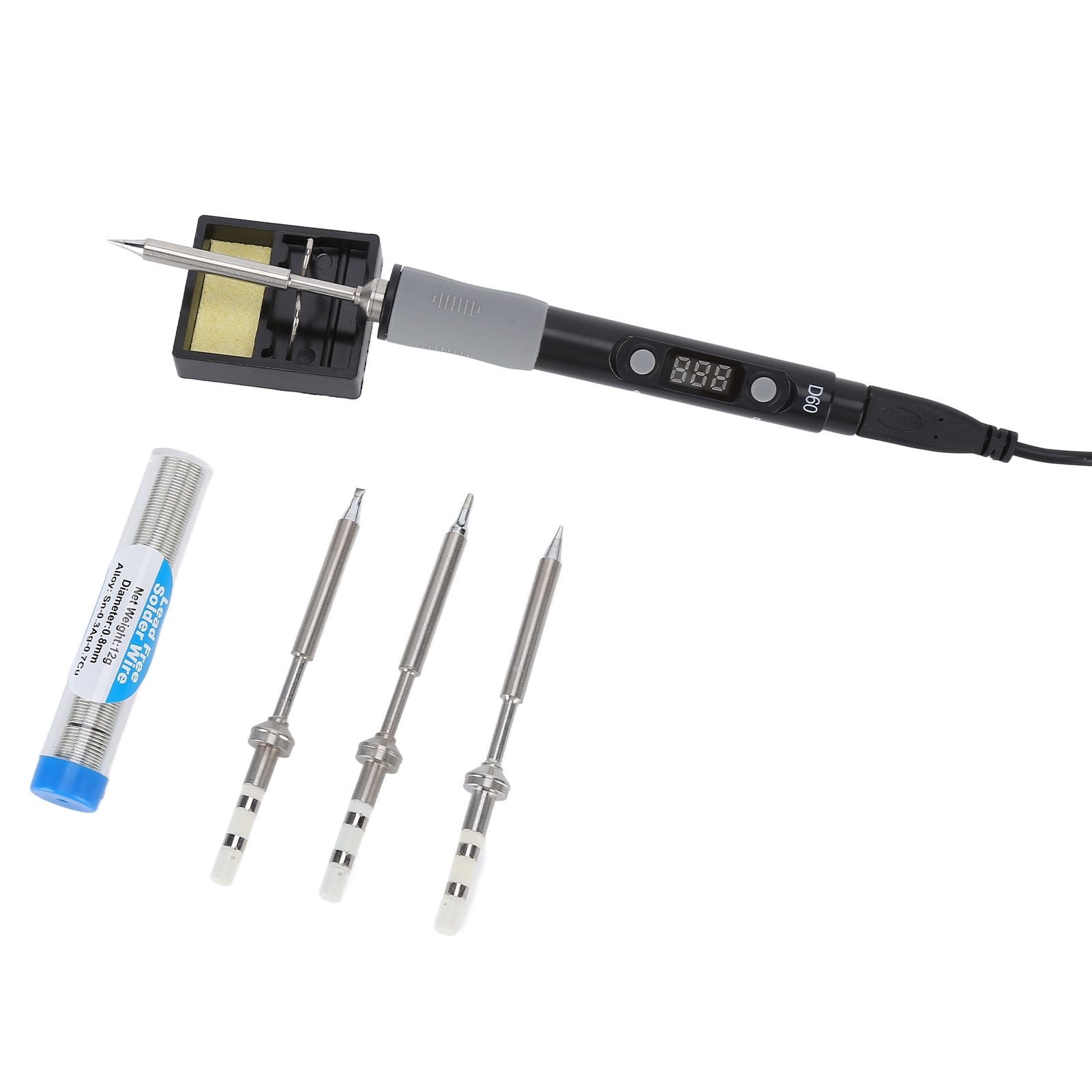 Tragbares Lötkolben-set, Elektronisches Schweißwerkzeug Mit Lötspitzen, Ac100-240v, Sqd60b (eu-stecker)