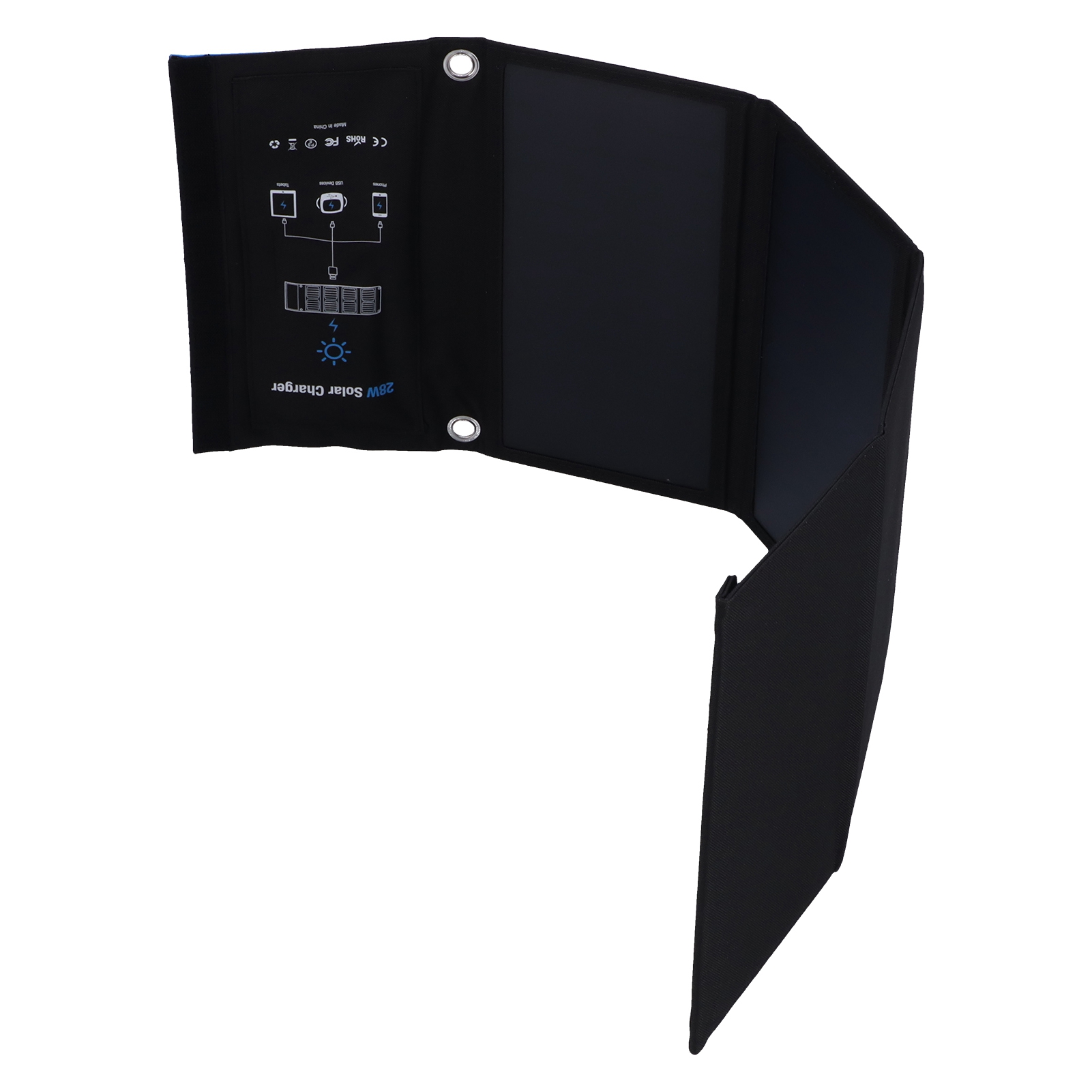 Tragbares, Faltbares Solar-ladegerät (5 V, 28 W) Für Mobiltelefone – Ideal Für Camping Und Reisen