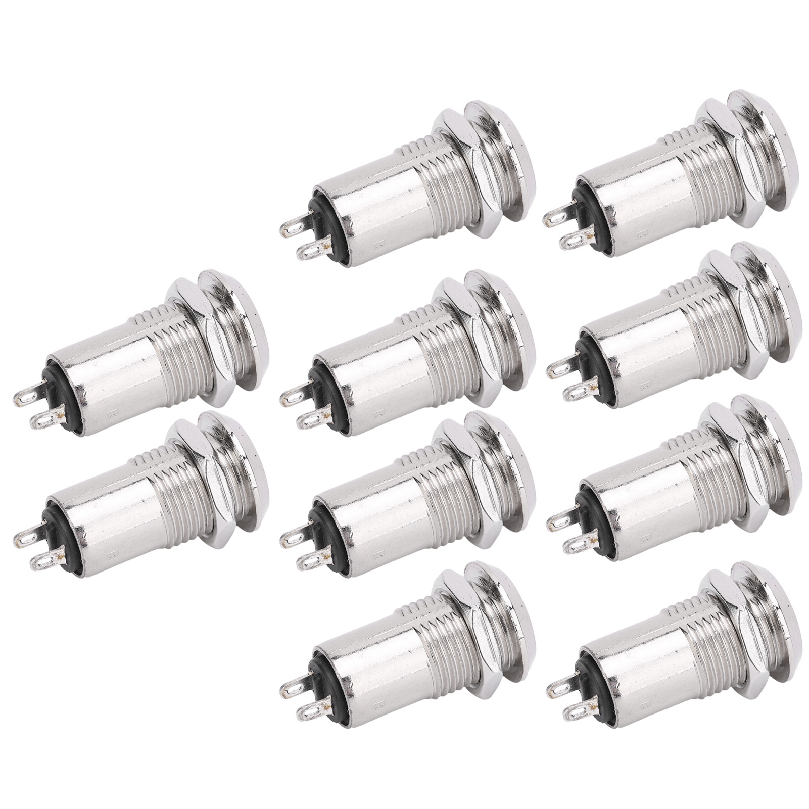 10 Stück Schlüsselschalter-zylinder Metall Ein/aus Netzschalterschloss Edelstahl Mit Schlüsselmutter 12mm Ac Dc220v (einfachzug)
