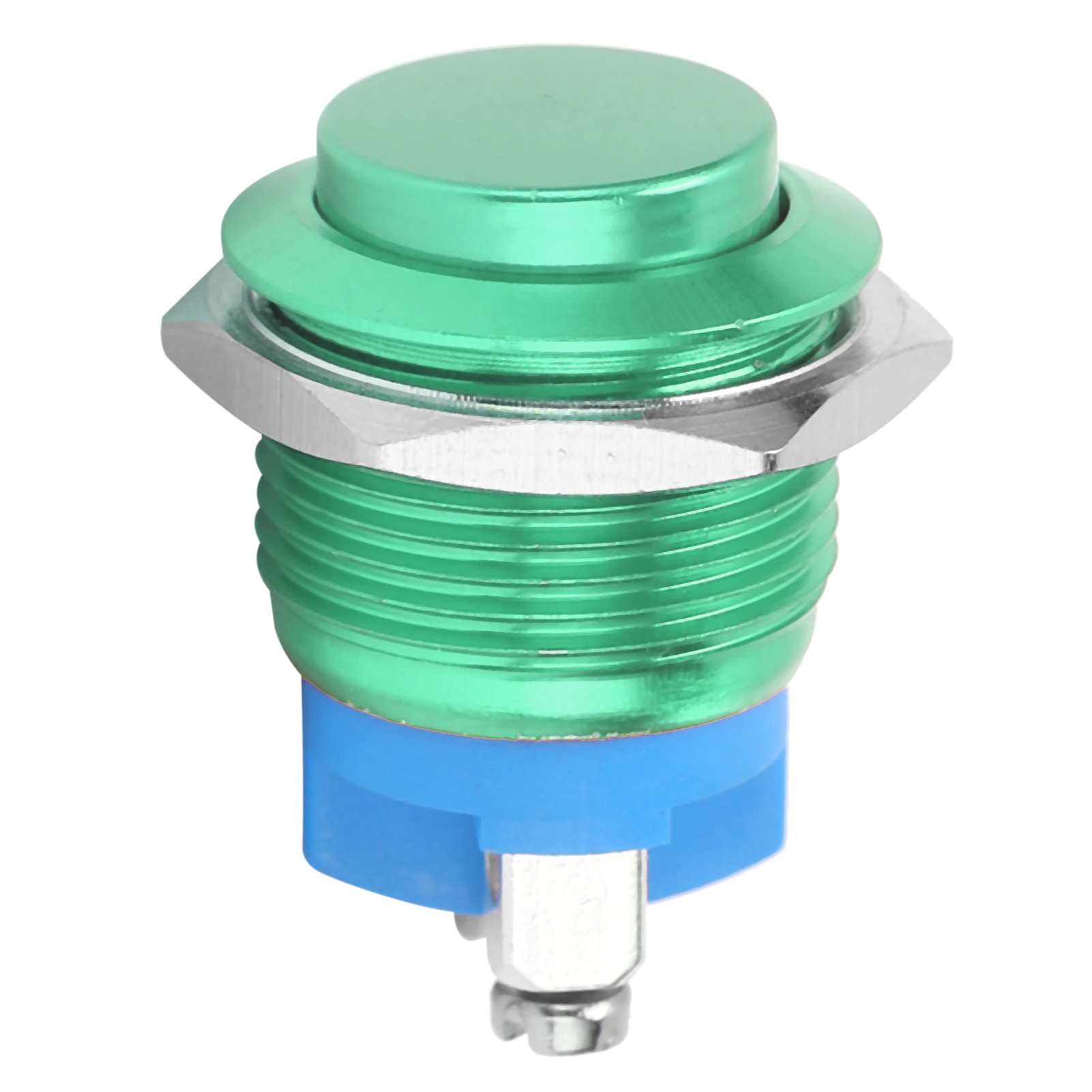 Metall-drucktaster, Wasserdicht, Edelstahl, Selbstrückstellend, Normalerweise Offen, 16 Mm, 220 V (grün)