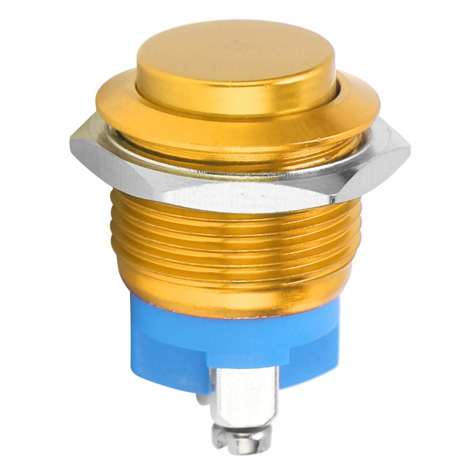 Metall-drucktaster, Wasserdicht, Edelstahl, Selbstrückstellend, Normalerweise Offen, 16 Mm, 220 V (gelb)