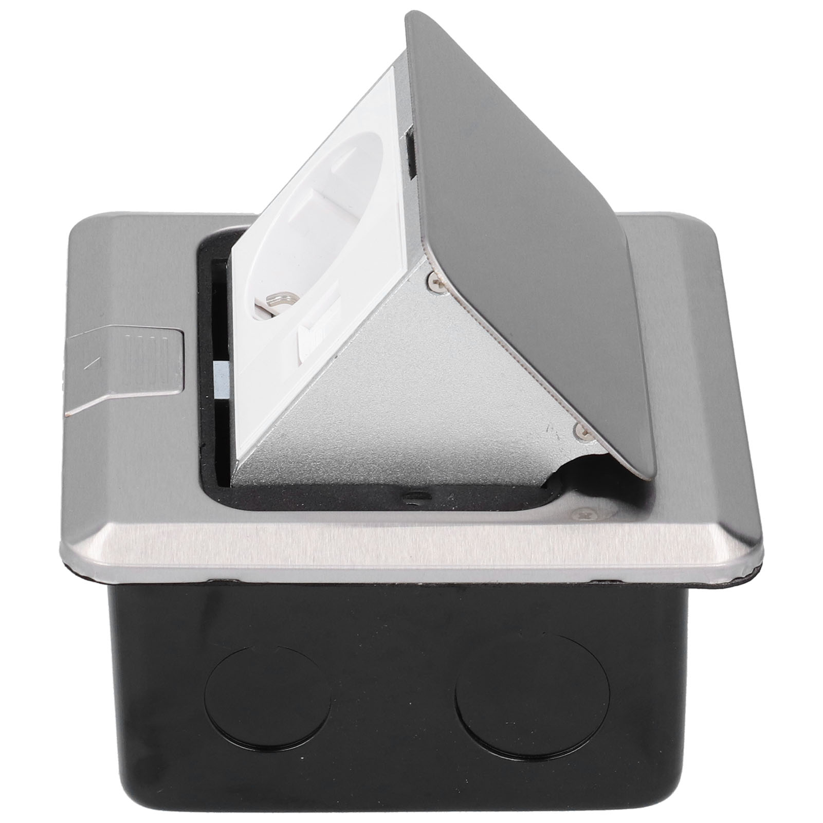 Erdungsstecker Eu-standard Edelstahl-bodeneinbaudose Mit Installationswerkzeug, 250 V Wechselstrom