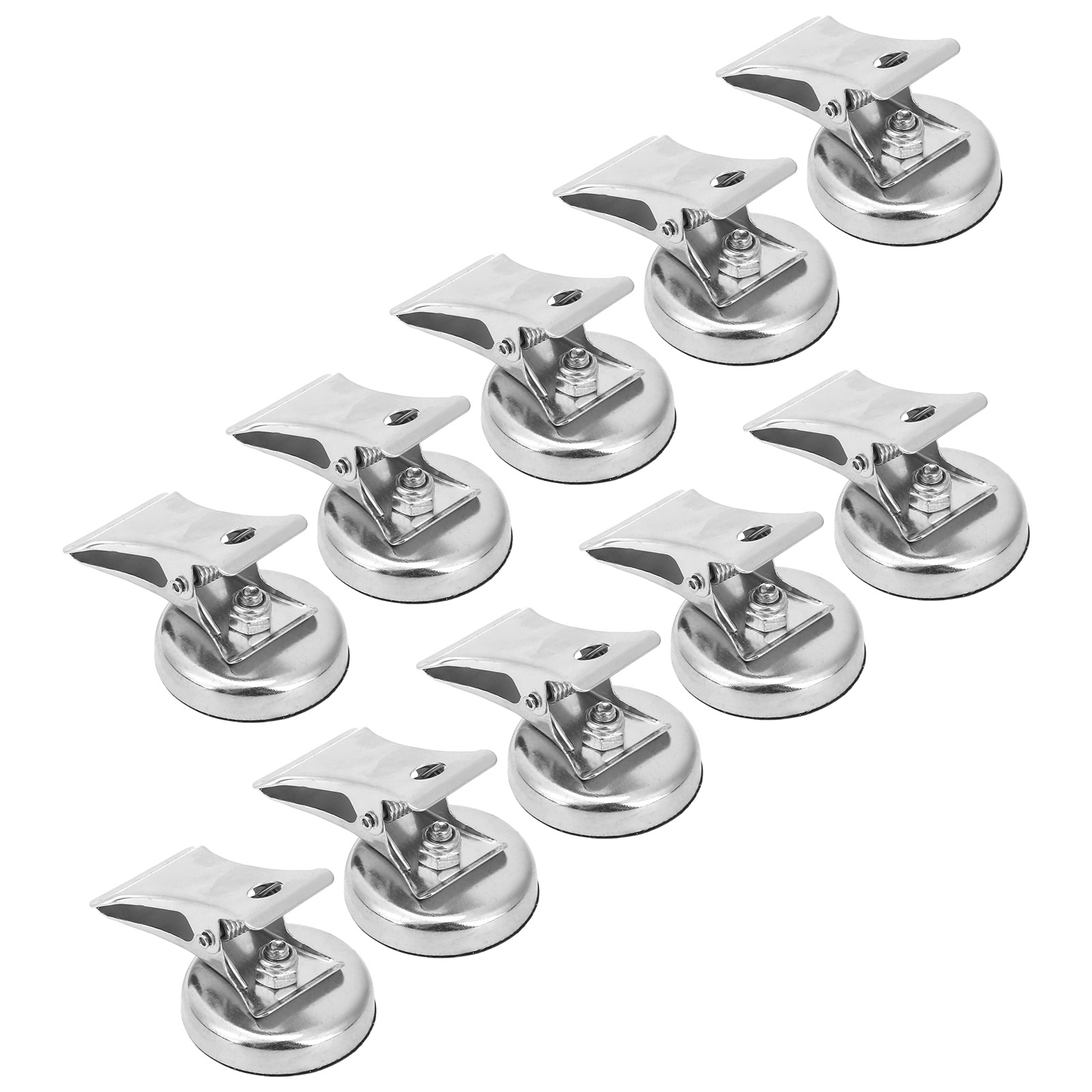 10 Stück Force Magnet Magnetclips L40 Ax Edelstahl 32 Mm Mit Kratzfestem Flanell