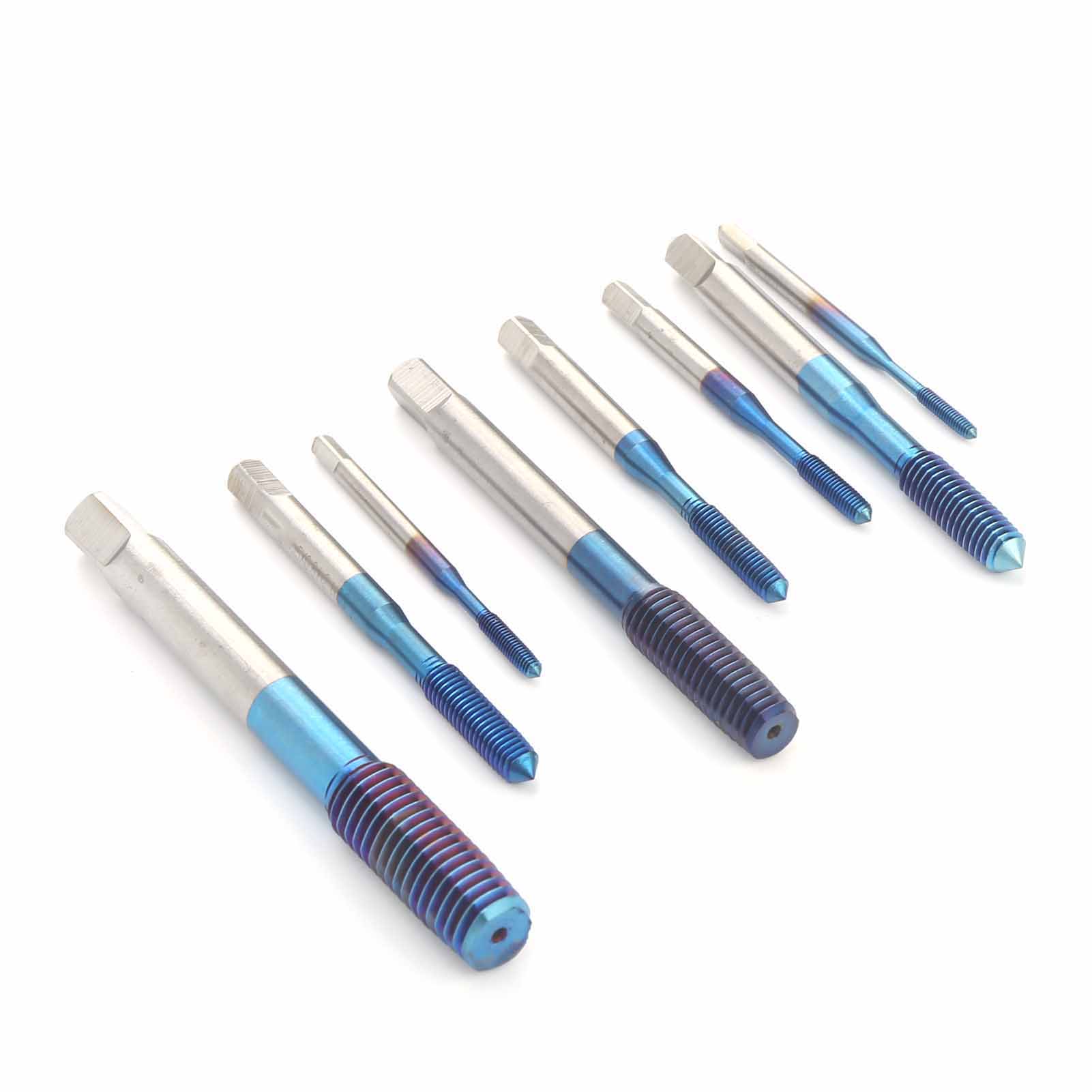 8-teiliges Maschinengewindebohrer-set, Blau, Metrisch, M2, M2,5, M3, M4, M5, M6, M8, M10