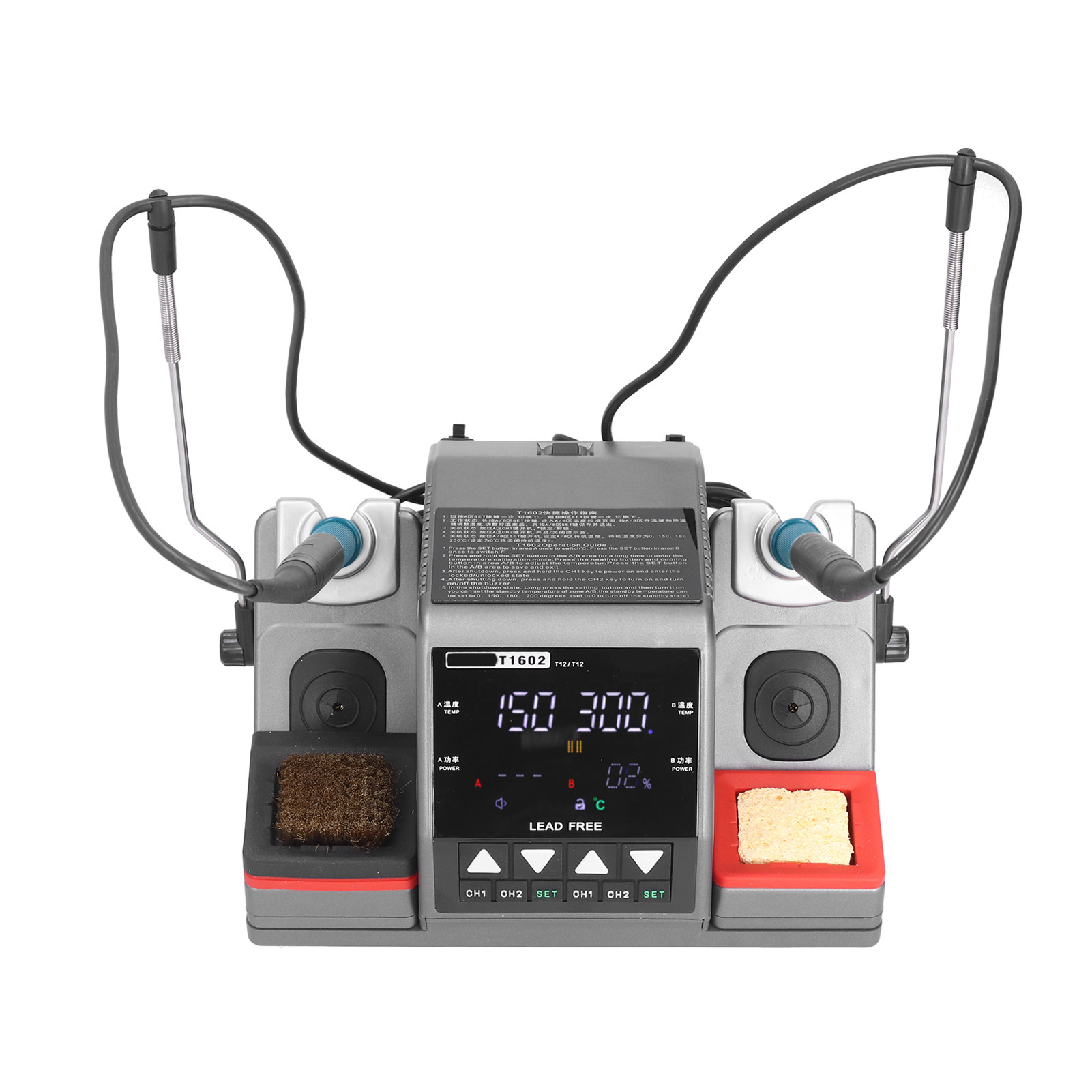 Lötstation 2-in-1 Mit Einstellbarer Temperatur, Digitalanzeige, Schweißwerkzeug-set, Eu-stecker, 220 V Wechselstrom