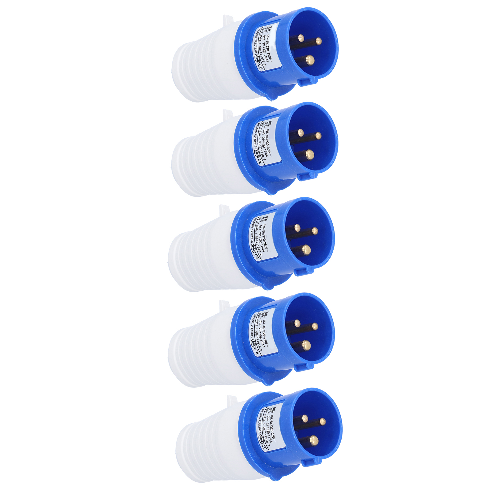 5 Stück Industriestecker, 3-polig, Einphasig, Eu-stecker, Für Luftfahrt-stromversorgungen, 220 V/250 V, 16 A, 2p+e