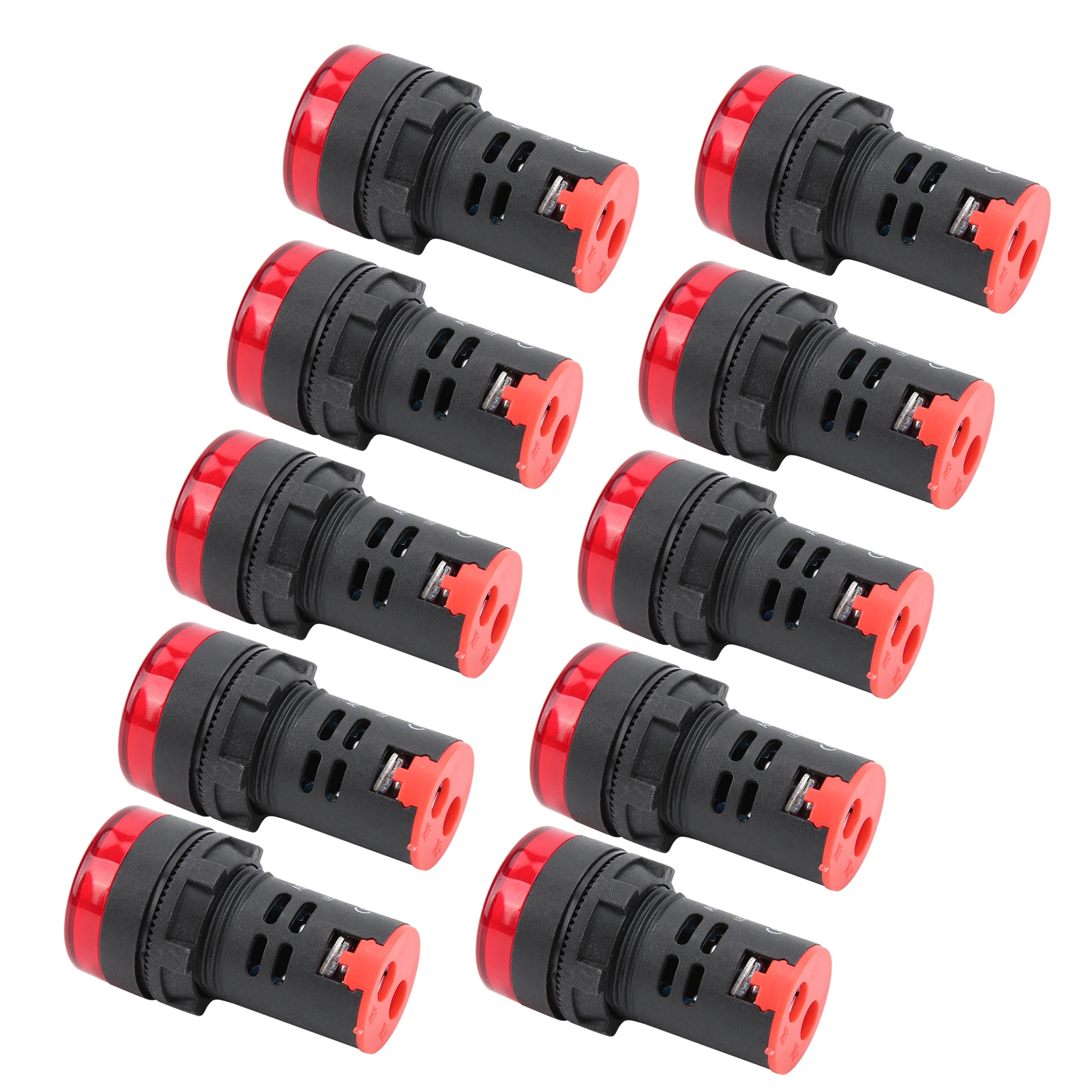 10 Stück Ad16‑22ds Hochleistungs-led-signallampe, Rot, Led-anzeigeleuchte Für Signalanzeige, Ac220v