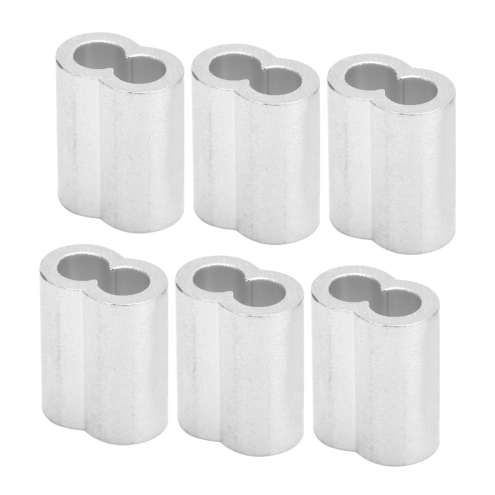 100 Stück M4 Aluminium-aderendhülsen, Crimp-hülsen, Doppelloch, 8-förmiger Ovaler Clip, Drahtseilklemme