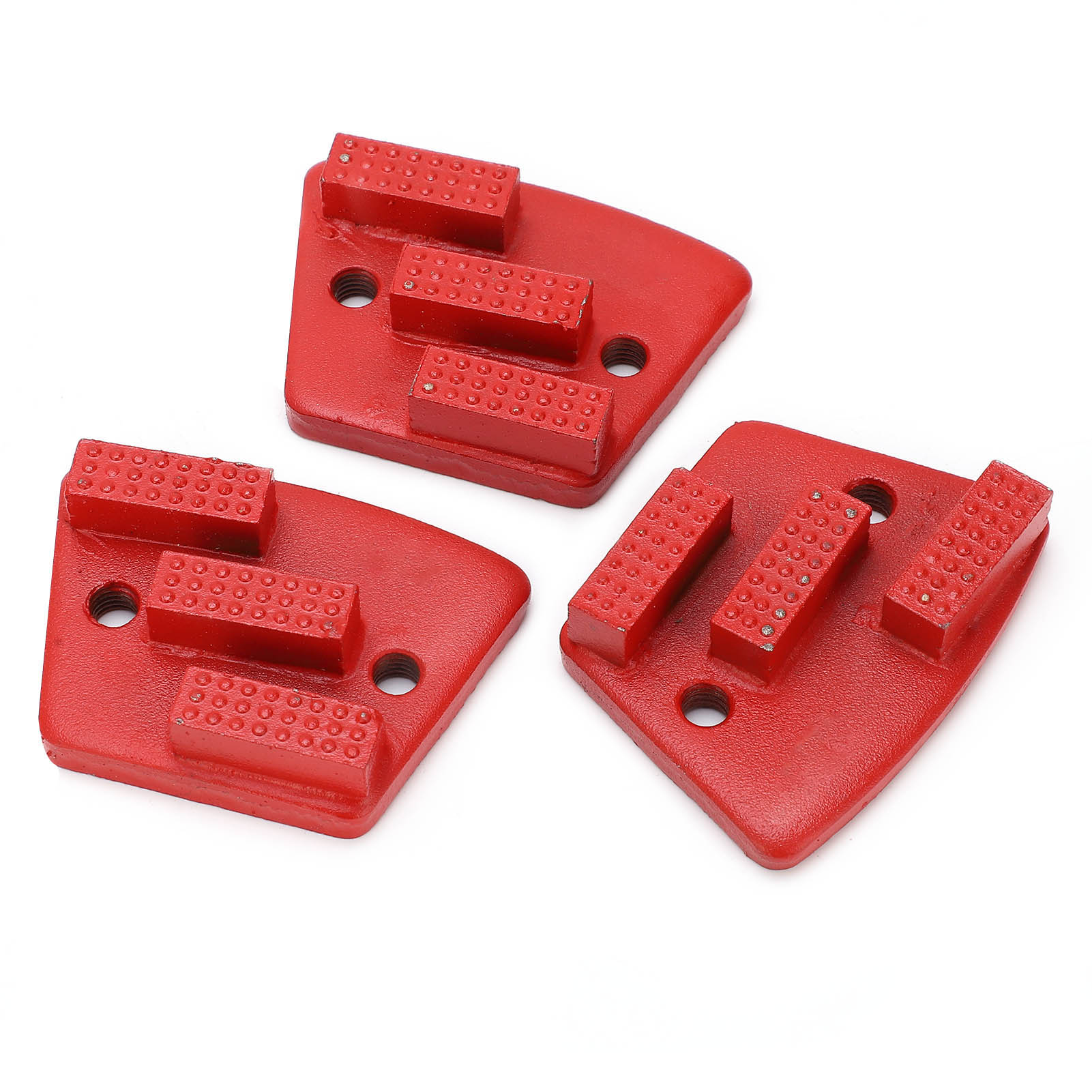 3 Stück Diamantschleifschuhe, Trapezförmig, Betonschneidzähne Mit T-förmiger Spitze, 2-loch, Rot, 60