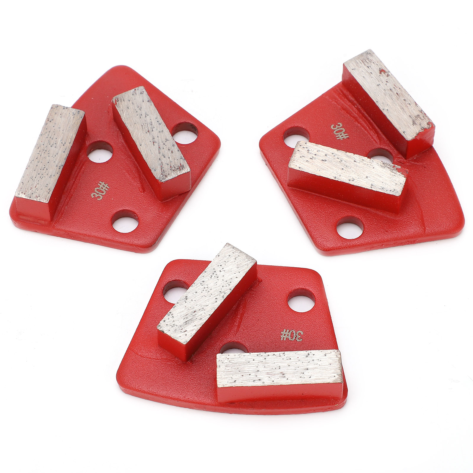 3 Stück Diamantschleifschuhe, Trapezförmig, Für Aggressives Betonschneiden, 2 Lange Zähne, Rot, 30