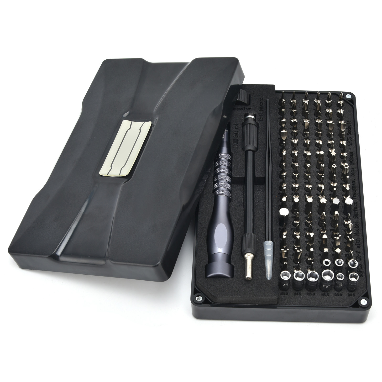 106-teiliges Präzisions-schraubendreher-set, Magnetisches Reparaturwerkzeug-set, 4 X 28 Mm Crv-vernickelte Bits Jm8177