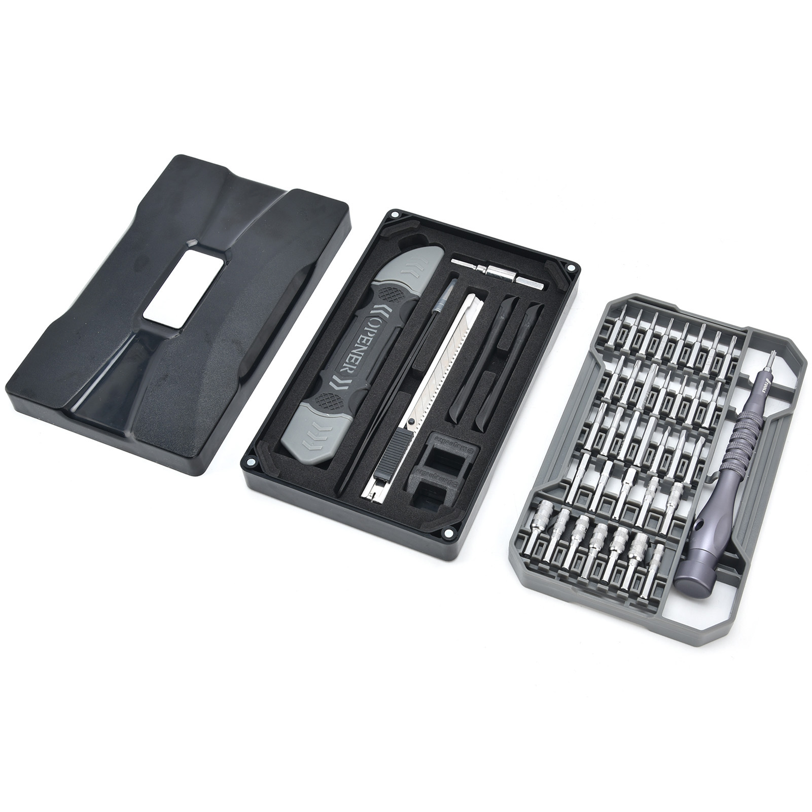 69-teiliges Präzisions-schraubendreher-set, Magnetisch, 4 X 28 Mm, Matt Verchromt, Reduzierbits Mit Langem Durchmesser, Jm-8173